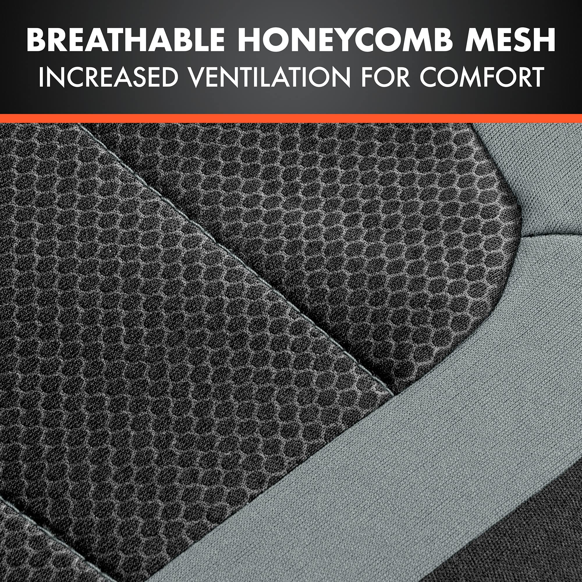 Bdk Carxs Freshmesh Car Seat Covers Full Set With Gray Accent - Mesh Front Seat Covers With Split Bench Back Seat Protector, Interior Covers For Auto Truck Van Suv