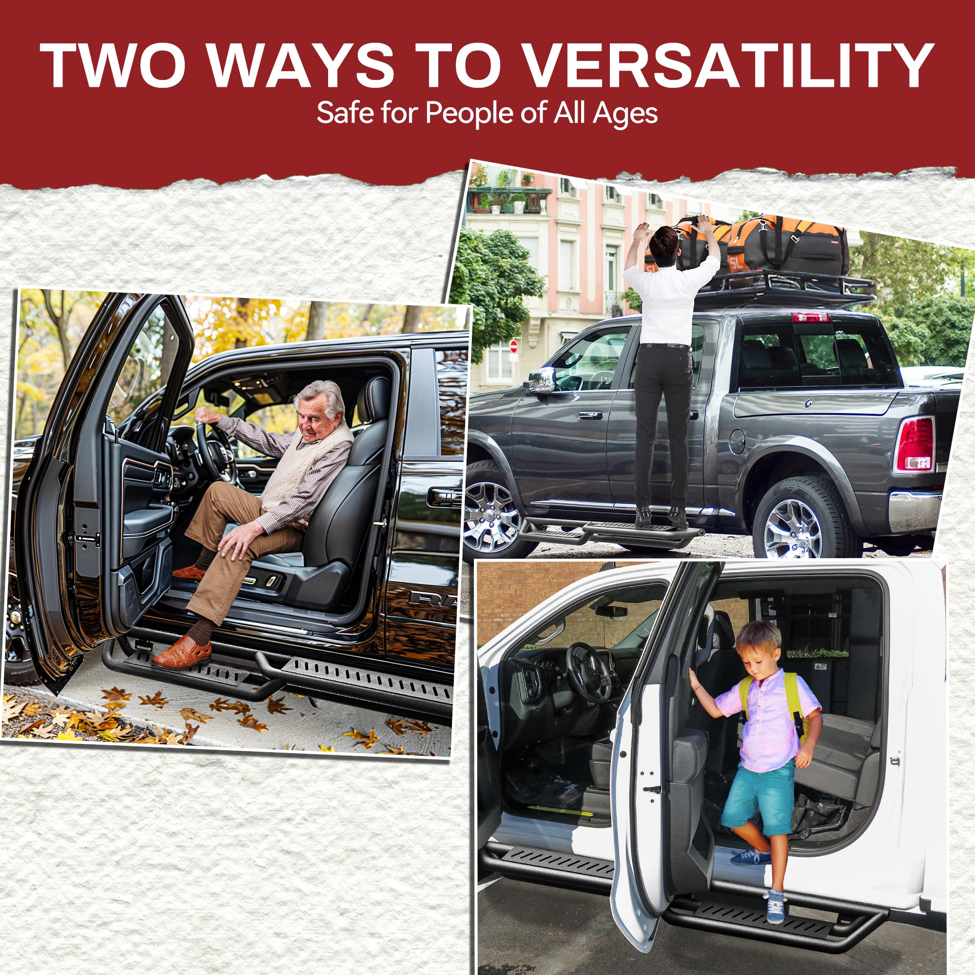 YITAMOTOR Running Boards Compatible with 2019-2025 Chevrolet Silverado/GMC Sierra 1500 Crew Cab, 2020-2025 2500HD 3500HD Crew Ca