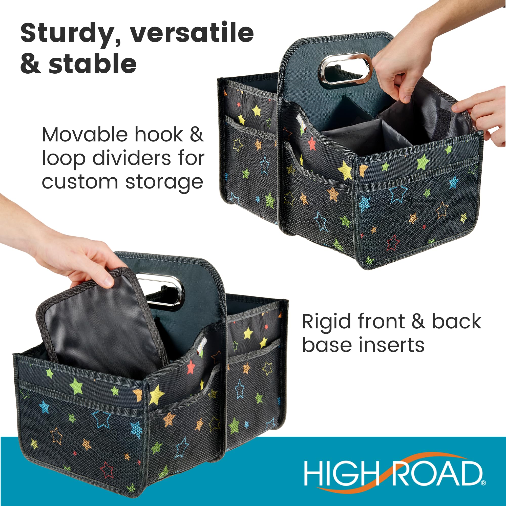 High Road Car Seat Caddy Organizer - Portable Storage Bin with Cup Holders - Starry Night, Model 3531