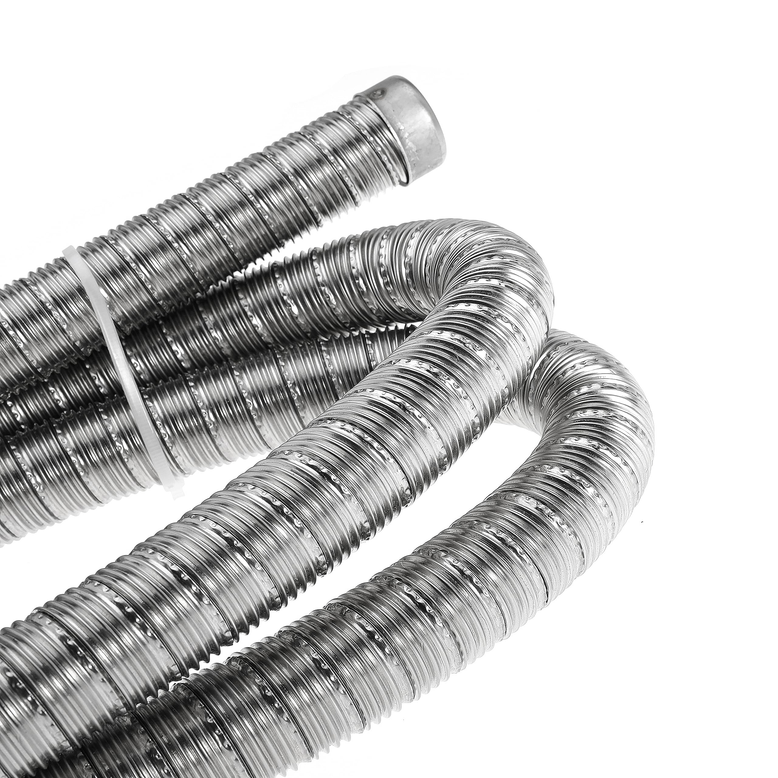 200cm 24mm Exhaust Pipe Parking Air Heaters with Clamps Double Stainless Steel