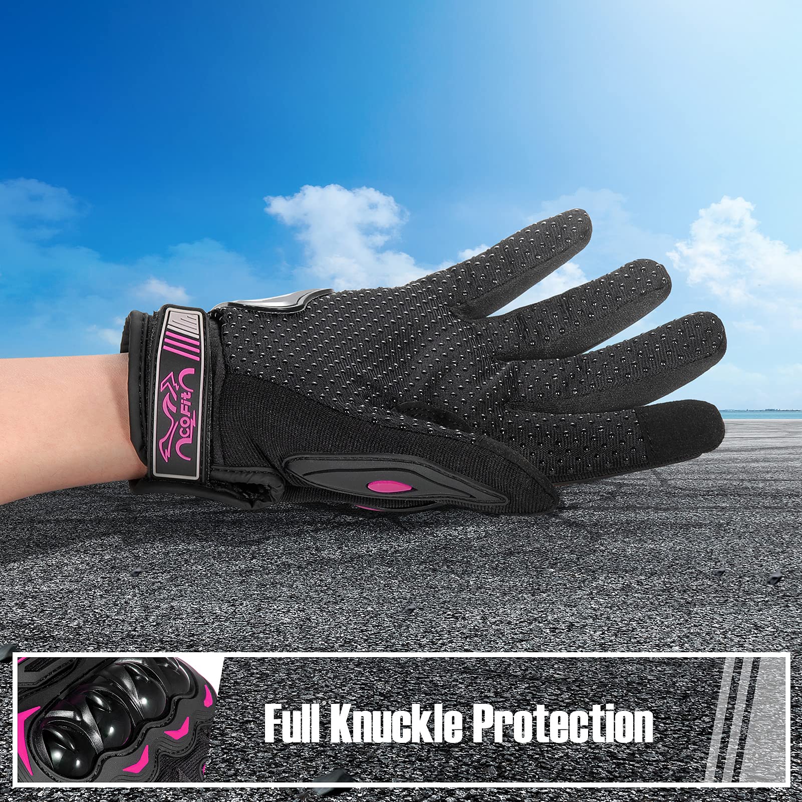 Cofit Motorcycle Gloves Breathable, Touchscreen Motorbike Gloves Anti-Slip With Good Grip Hard Knuckles Protection For Men Women