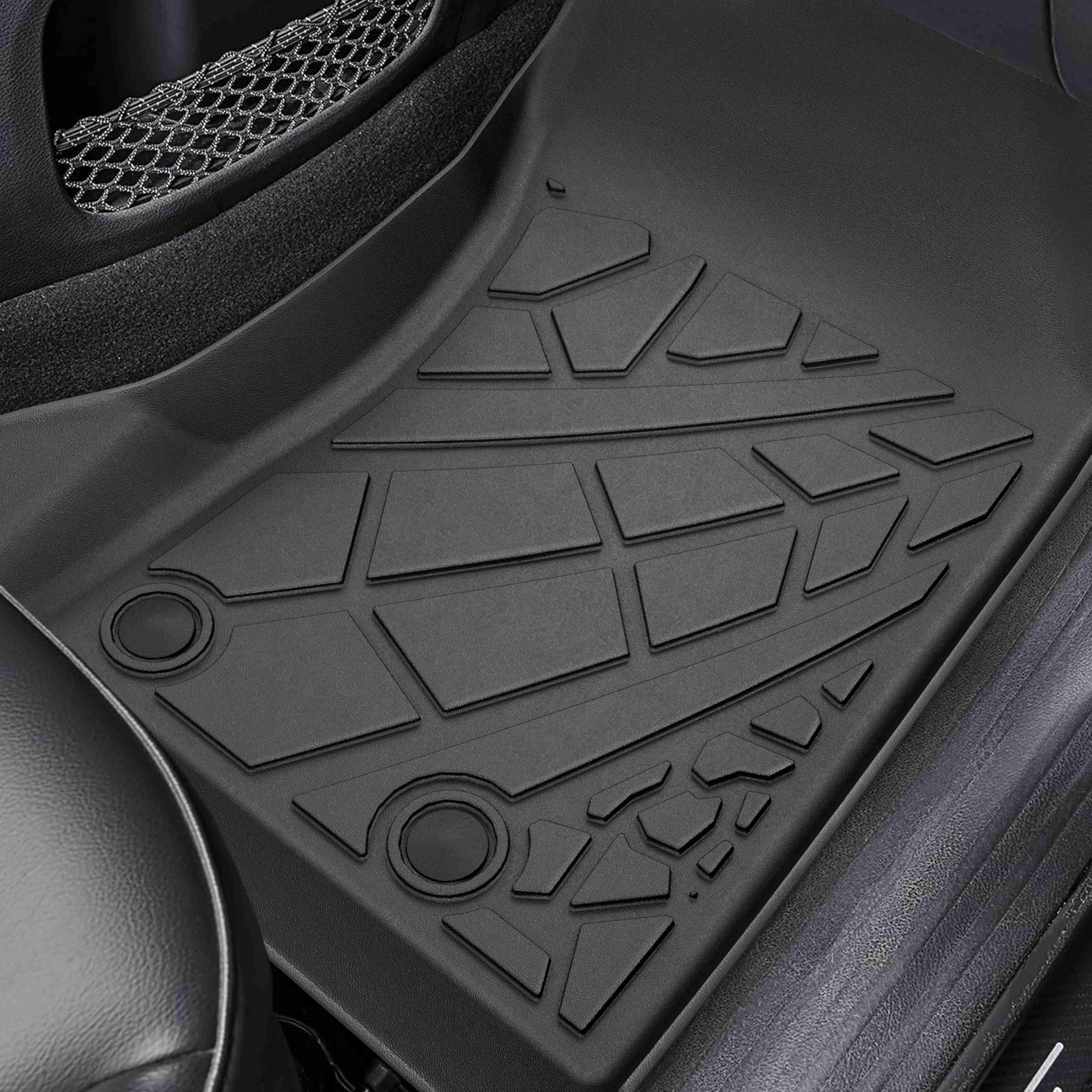 Karpal Floor Mats Fit With 2017-2025 Jeep Compass, Tpe All-Weather Front & Rear Row Mats With Cargo Liner Full Set Car Mats - Bl