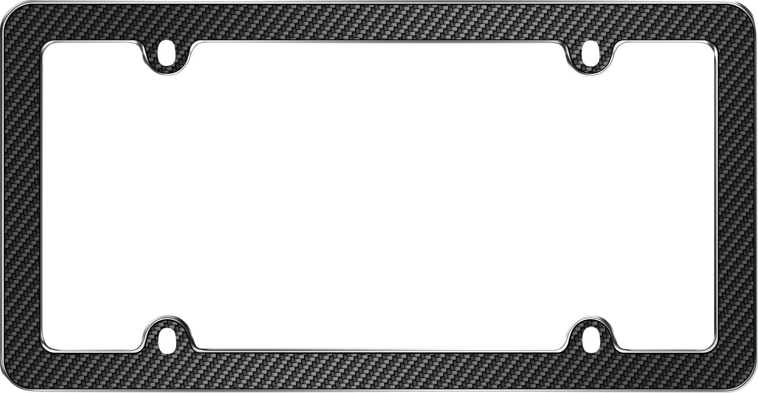 Cruiser Accessories Fiber License Plate Frame, Black/Chrome