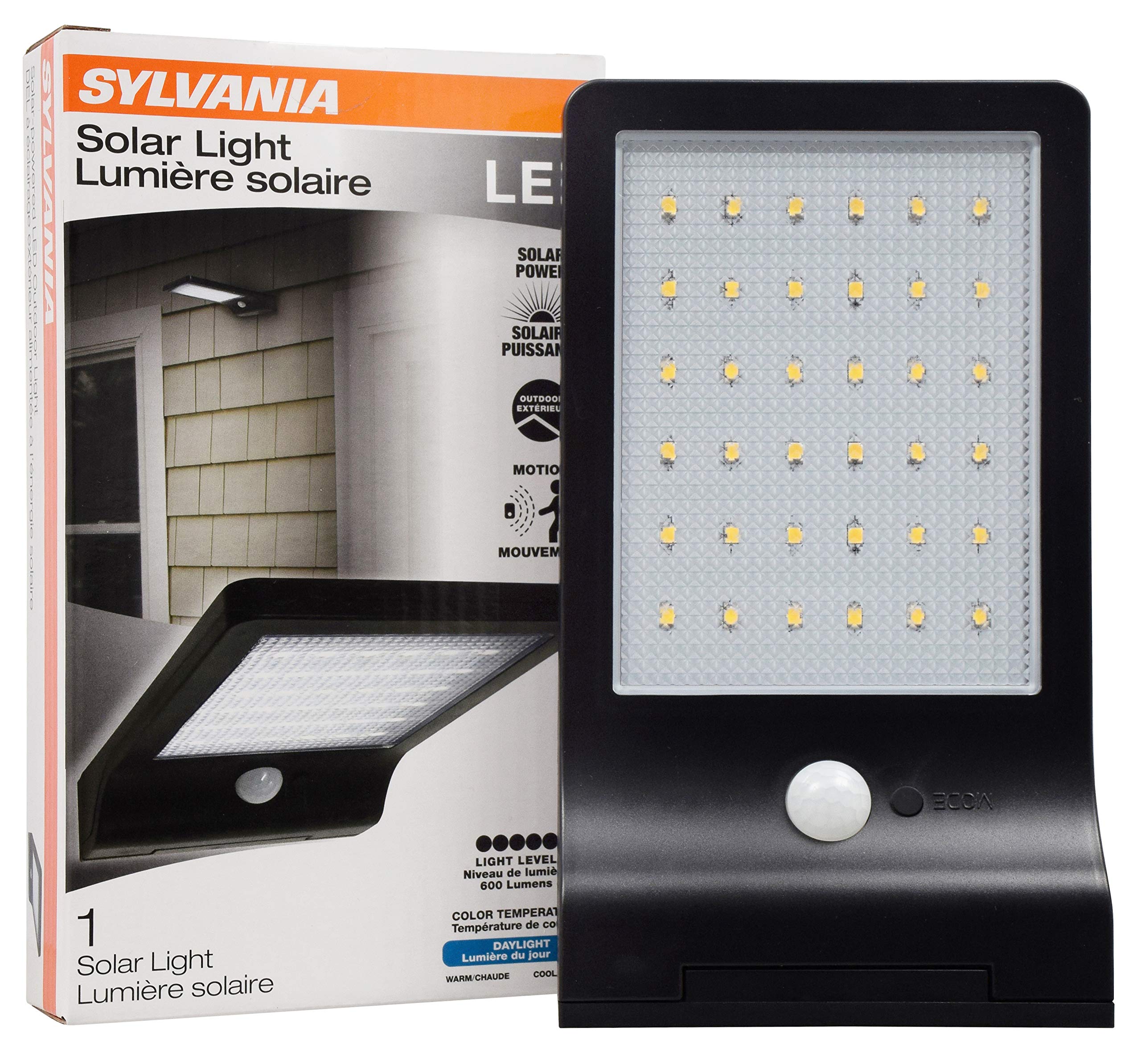 Sylvania Solar Flood Light Luminaire With Daylight Sensor, Led And Battery Included, 5000K, Daylight, Black Finish - 1 Pack (650