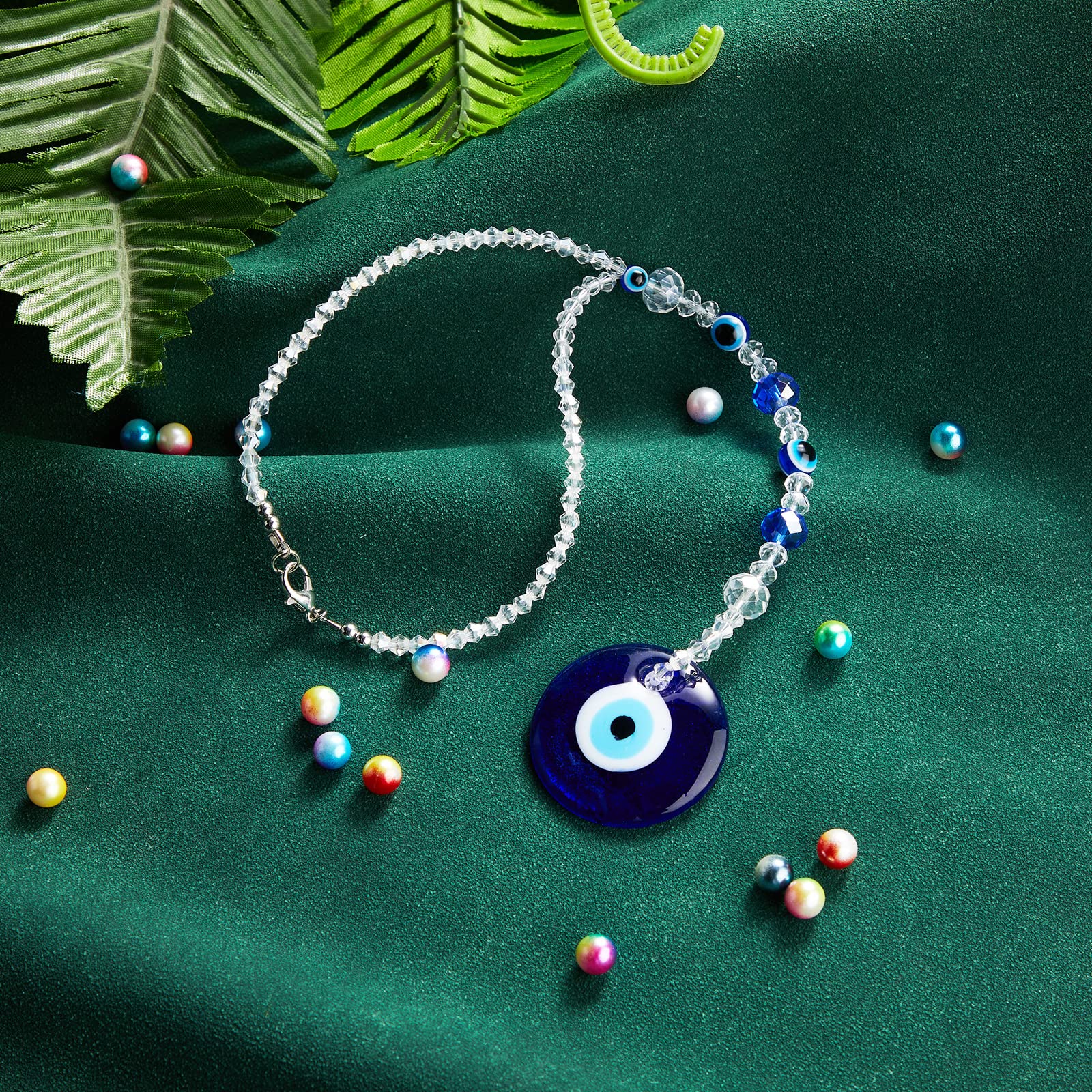 Evil Eye Car Hanging Ornament Evil Blue Eye Charms For Rear View Mirror Evil Eye Beaded Decor Evil Eye Car Accessories Evil Eye Window Pendent For Window Car Door Frame Balcony (Classic Style)