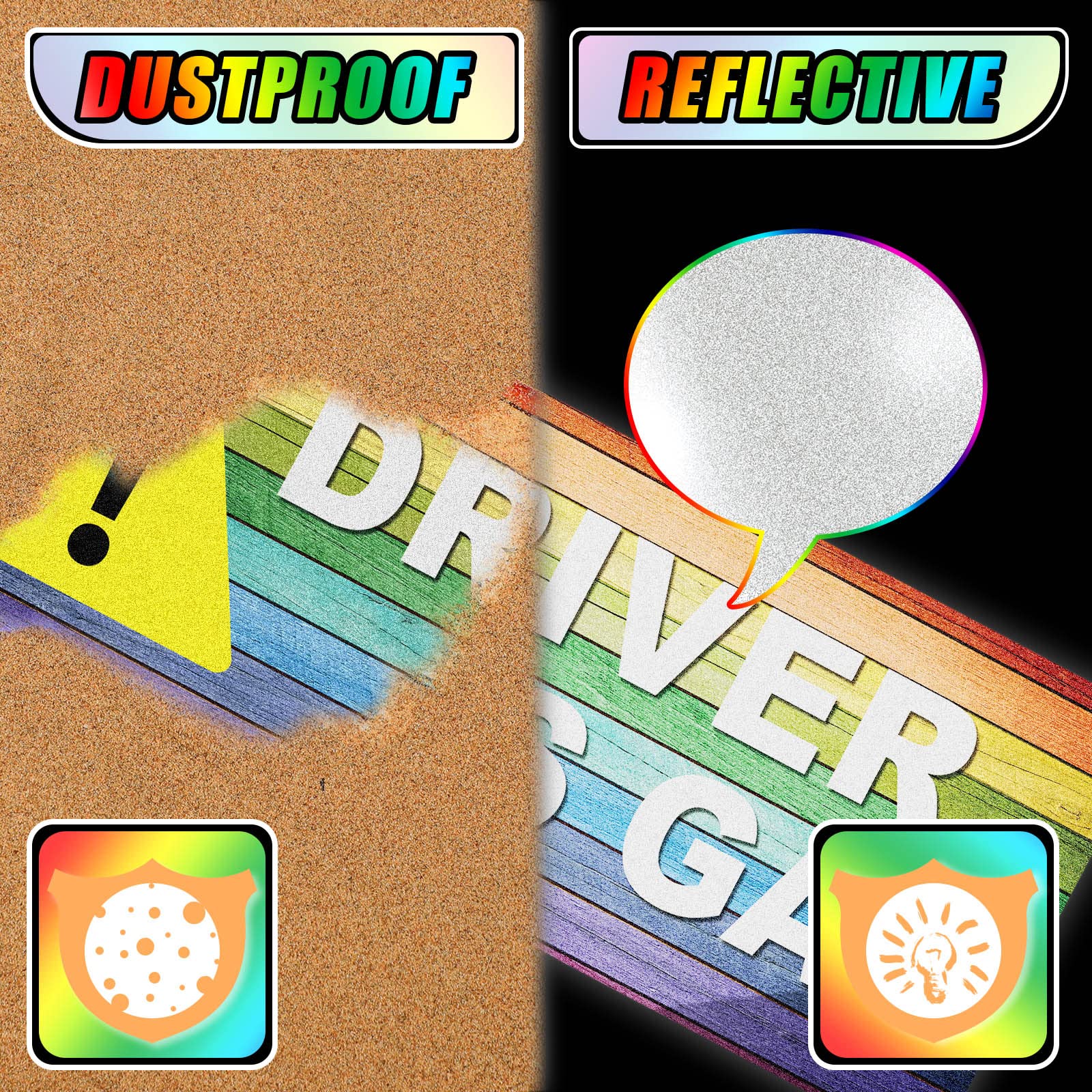 Frienda 10 Pcs Funny Rainbow Magnetic Bumper Decals - Colorful PVC Car Stickers for Vehicles, Trucks, Luggage, Windows, Refrigerators