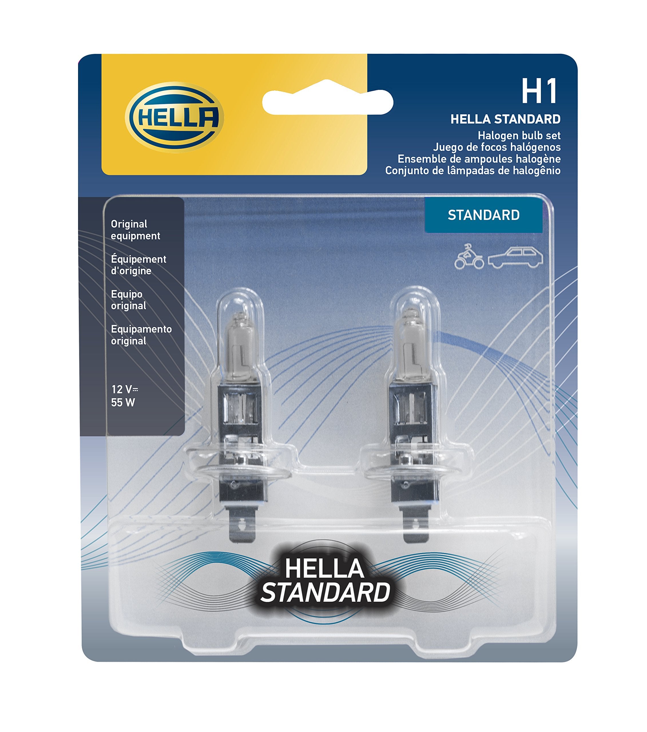 HELLA H1TB Standard Halogen Bulbs, 12 V, 55W