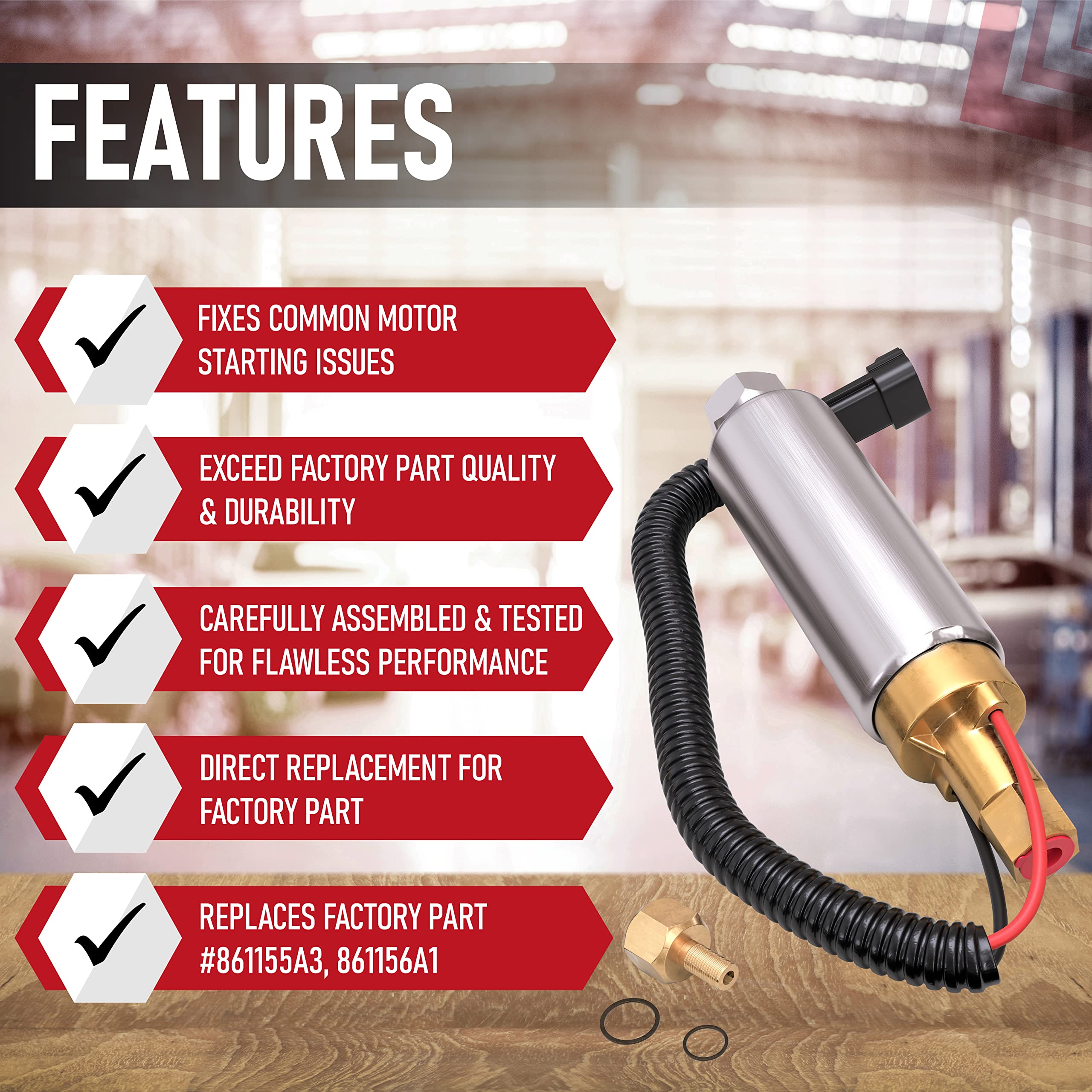 Replacement Electric Fuel Pump - Fits Mercury Boat Engines - Mercruiser, 1998 4.3L 262, 2000 5.0L 305, 2000 5.7L 350, MCM/MIE 4.