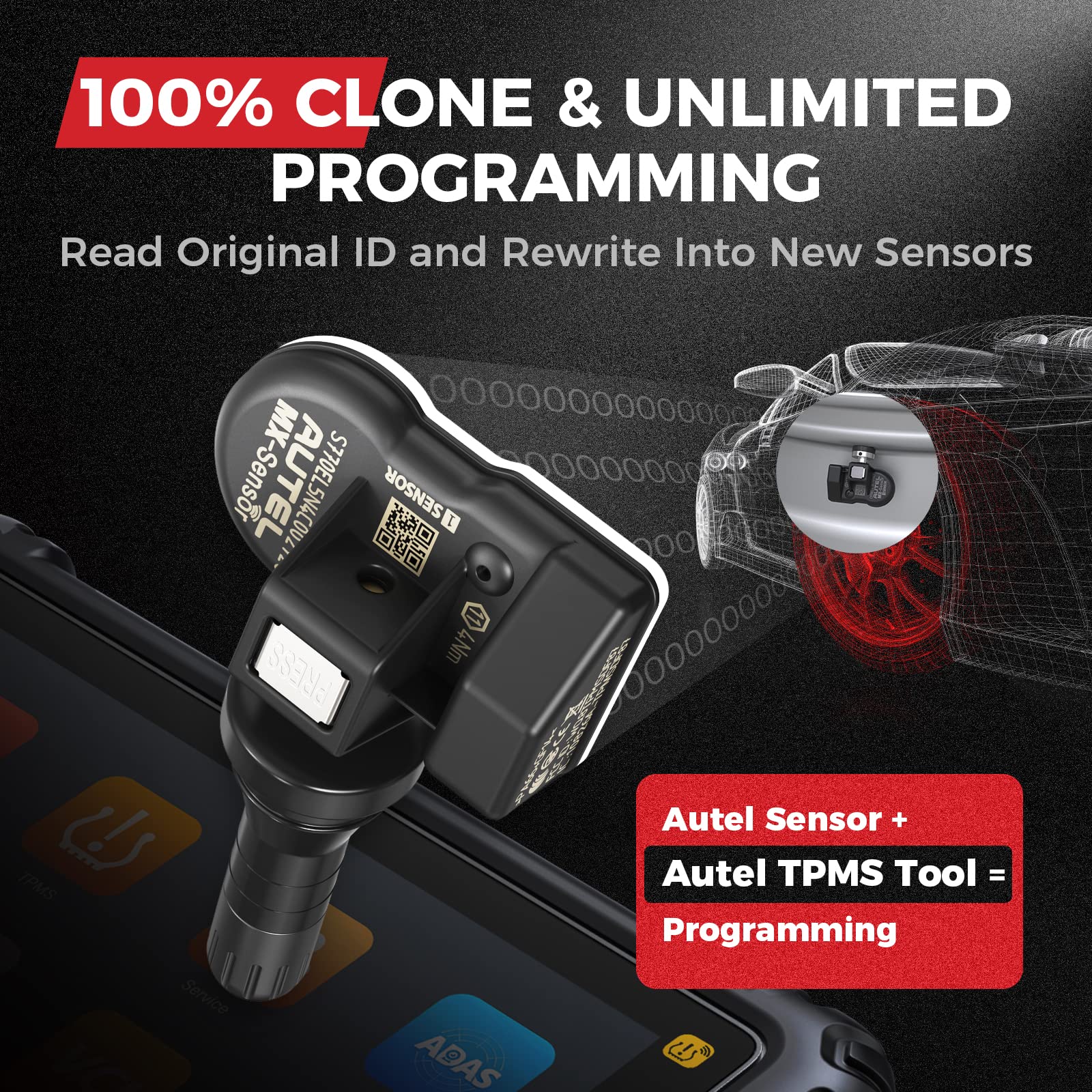 Autel Tpms Sensor 2In1 Mx-Sensor 315Mhz + 433Mhz Press-In Tire Pressure Monitor System Sensor