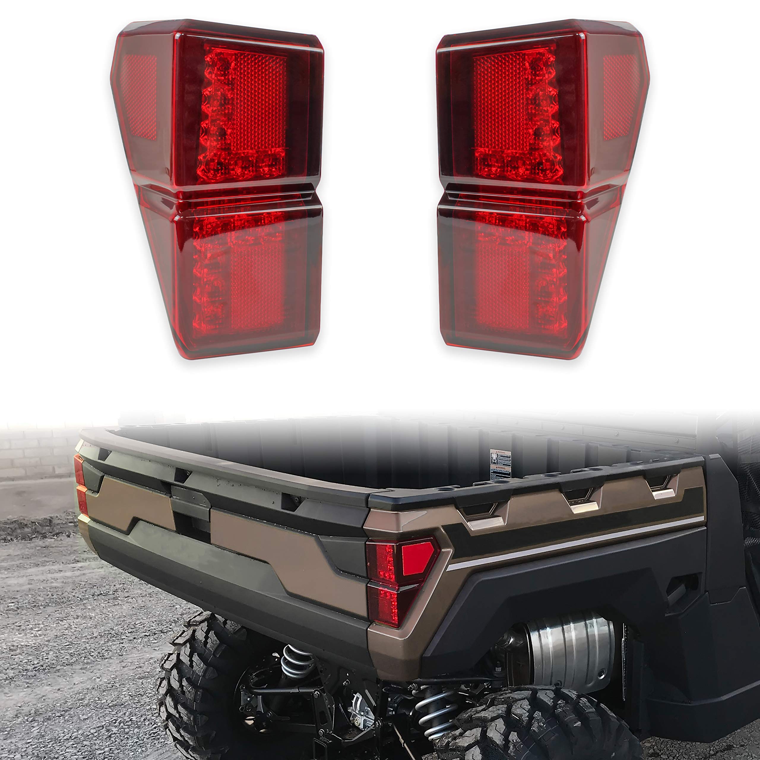 SAUTVS Ranger XP 1000 Taillights 18-24, Red LED Tail Lights Rear Brake Stop Lights for Polaris Ranger XP 1000/ Crew XP 1000/ Ran