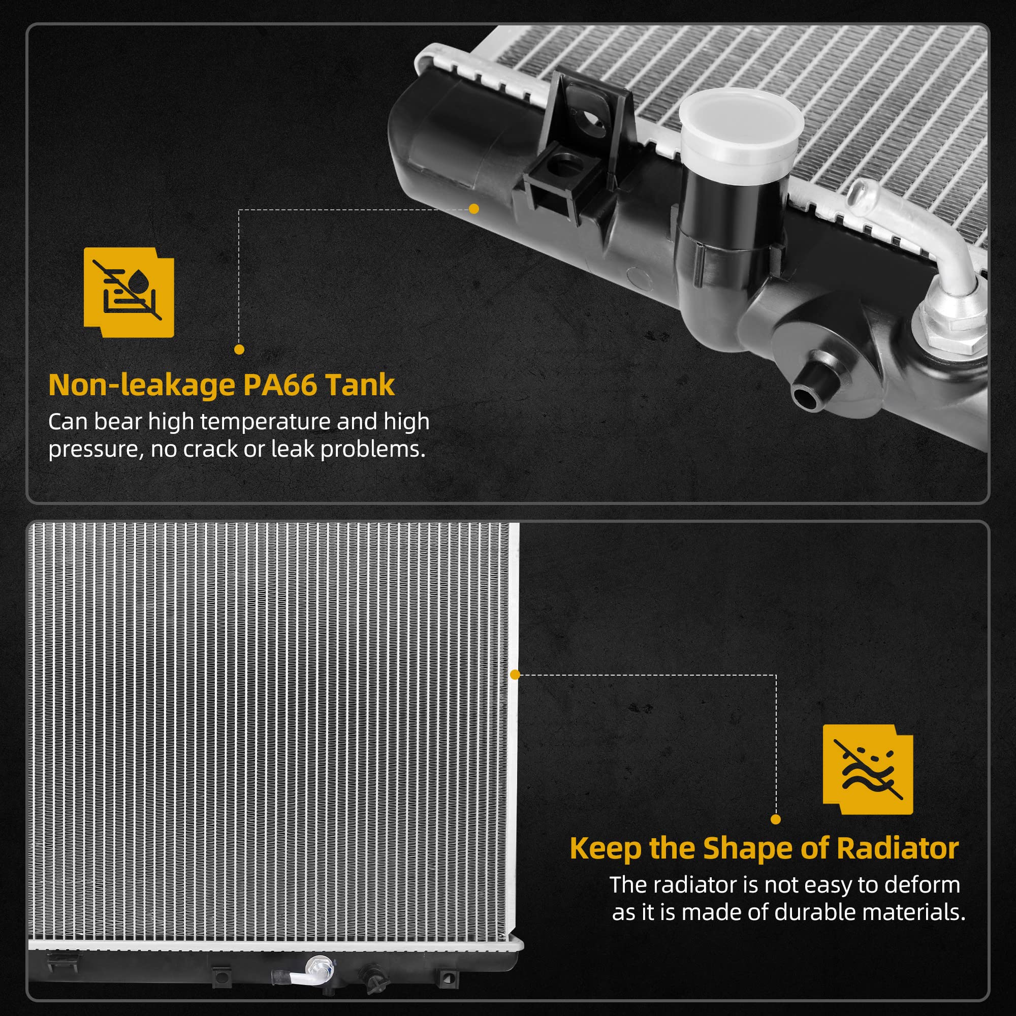 Dwvo Radiator Complete Radiator Compatible With 1999 2000 2001 2002 2003 2004 Odyssey Aluminum Radiator, Eng J35A1/J35A4, 19010P