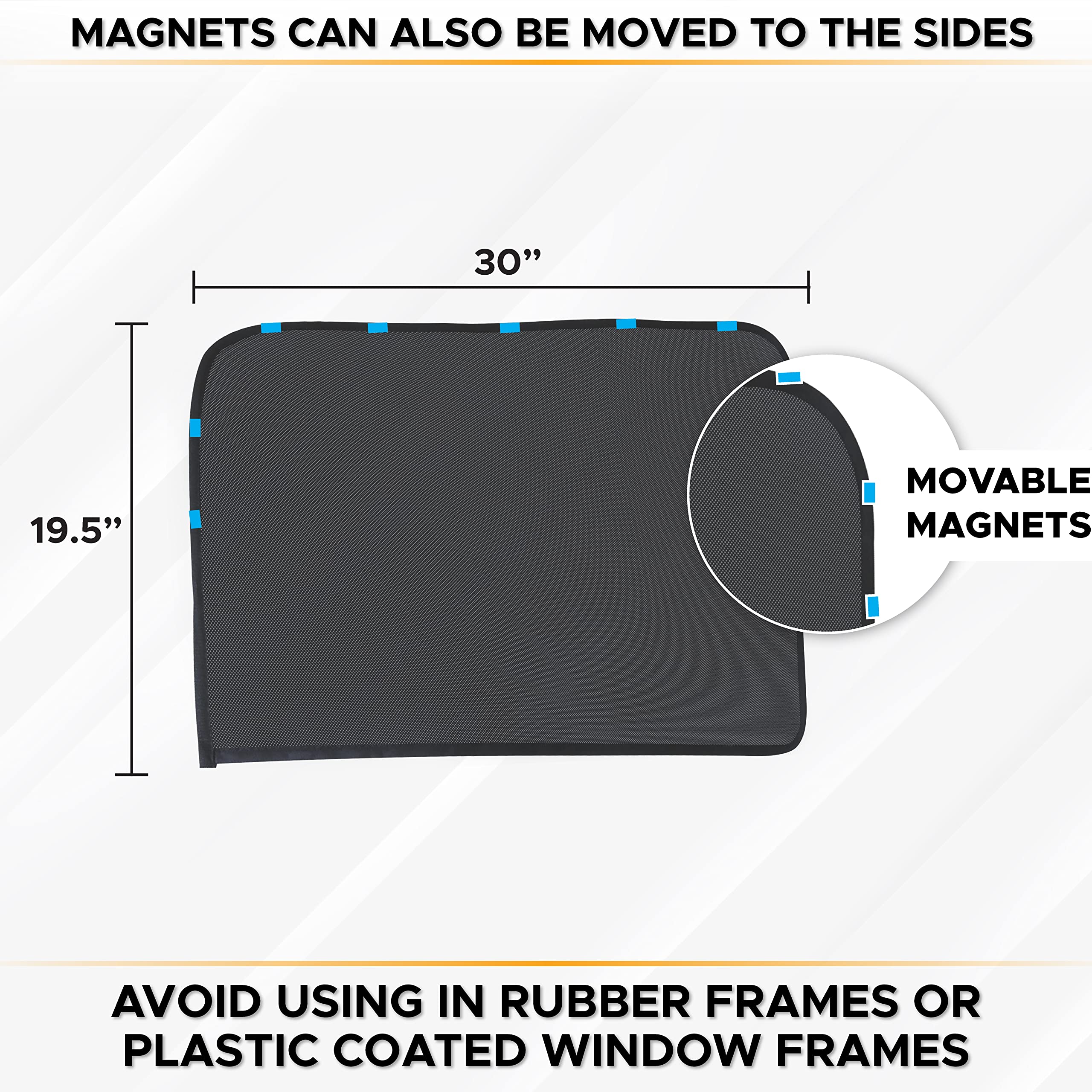 EcoNour Magnetic Side Window Sunshade (2 Pack) | Rear Window Sunshades for Car Blocks Sunlight & Keeps You Cooler | Baby Car Win