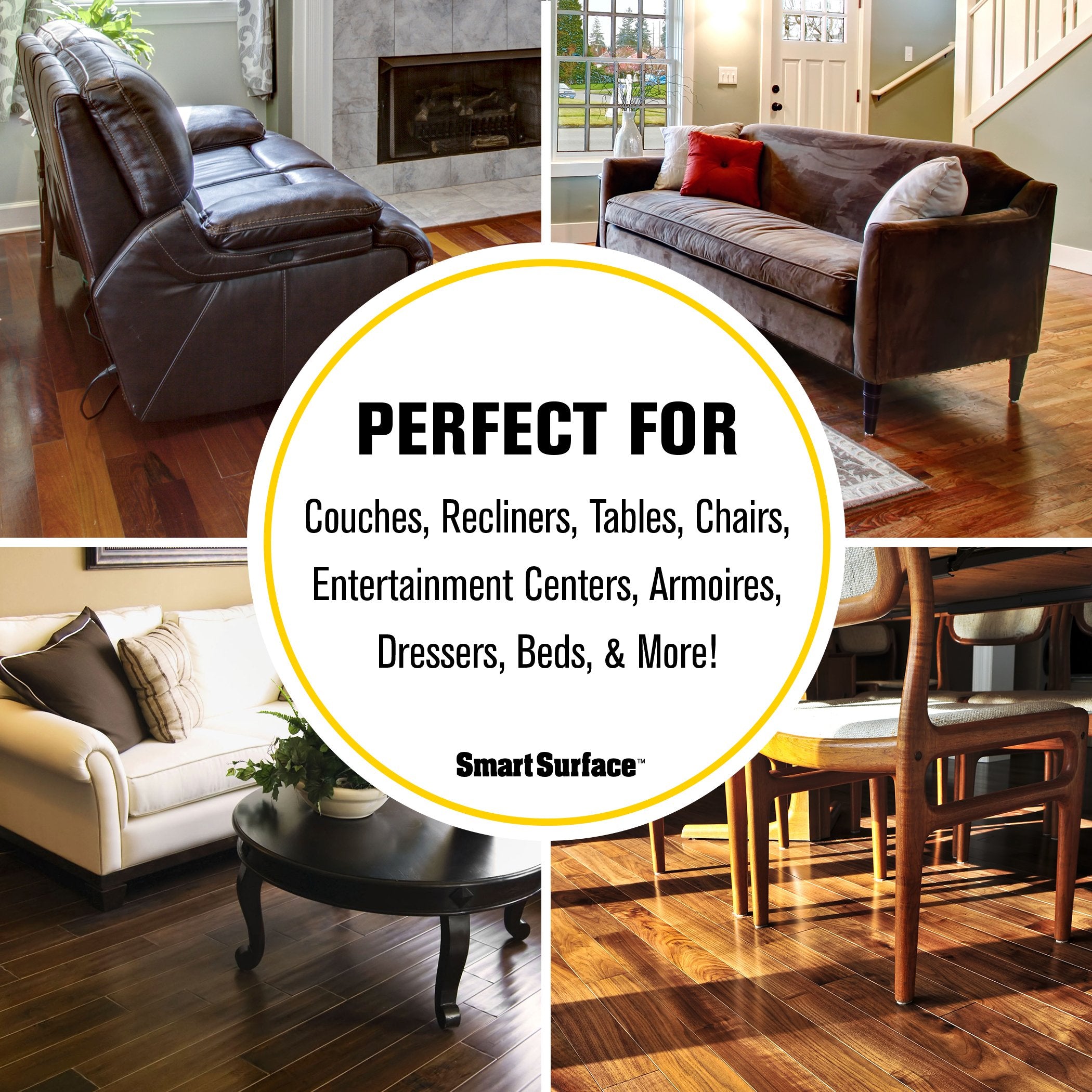 Smart Surface 8727 Heavy Duty Self Adhesive Furniture Felt Pads 1-Inch Round Oatmeal 160-Piece Value Pack In Resealable Bag