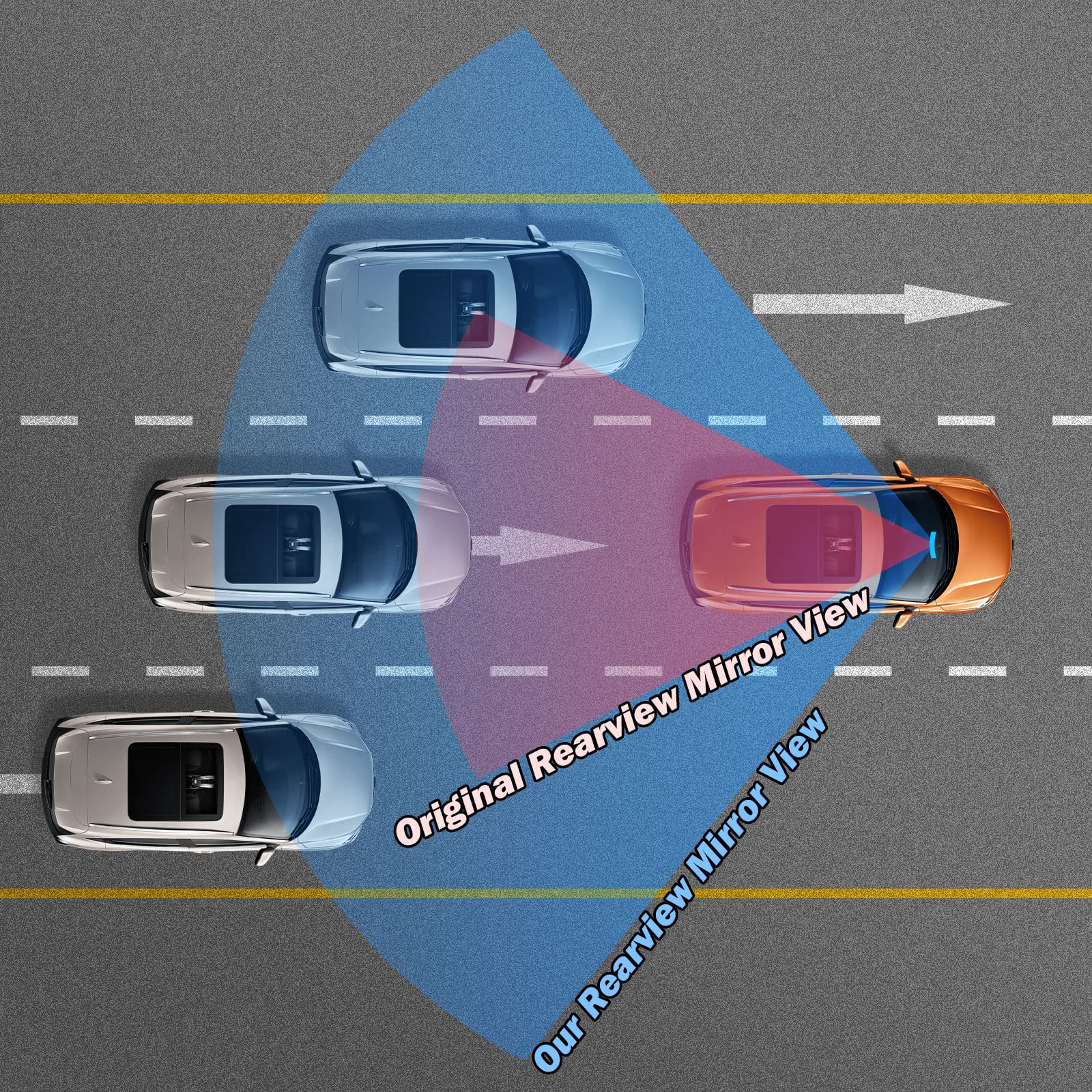 Joytutus Rear View Mirror, 12 Inch Panoramic Rearview Mirror, Interior Clip-On Wide Angle Convex Universal Rear View Mirror To R