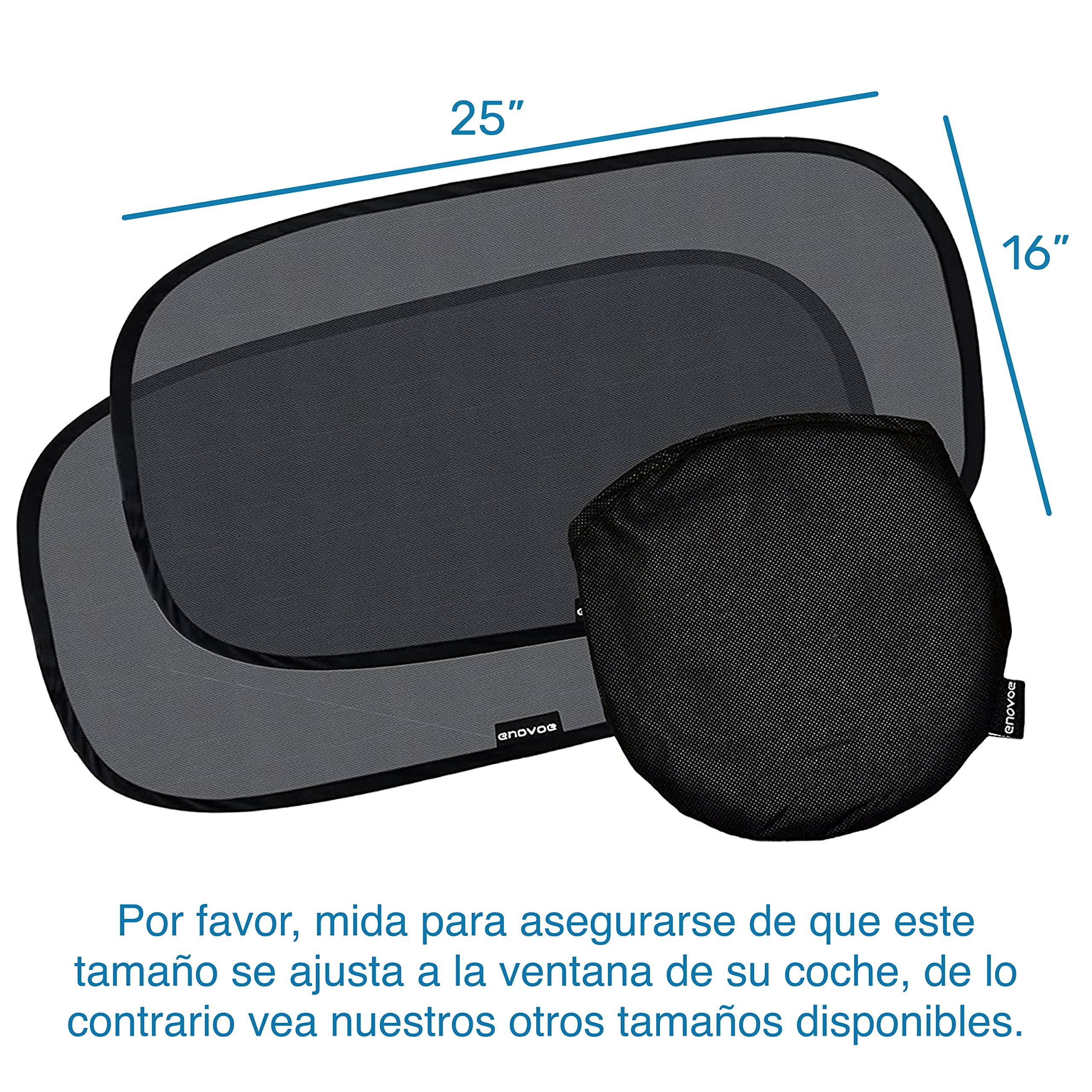 Enovoe Car Window Shade for Baby - (2 Pack) UV Protection Breathable Mesh Baby Window Covers - Sun Shade Blocker, Cling Window C