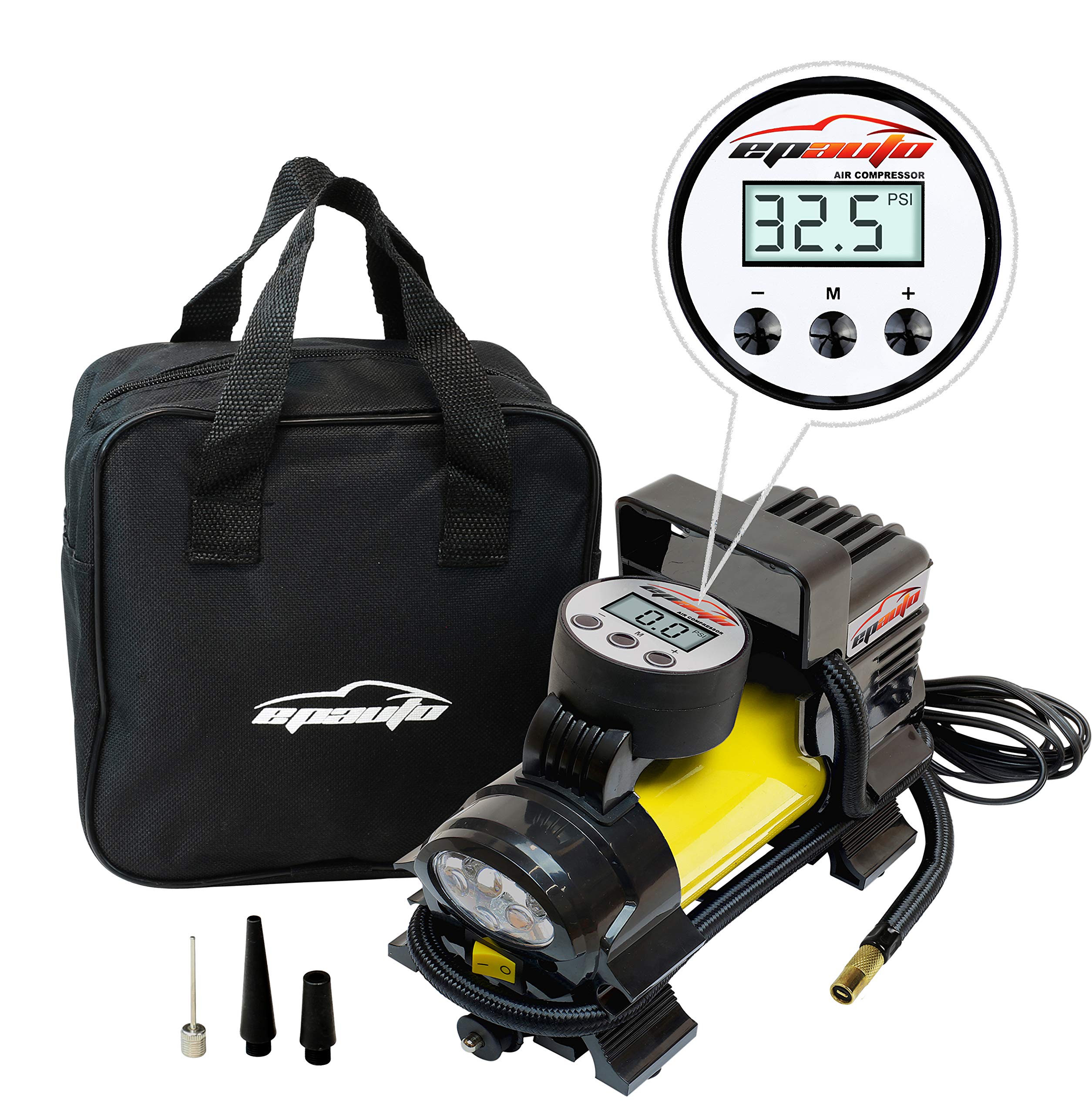 Epauto 12V Dc Portable Air Compressor Pump, Digital Tire Inflator