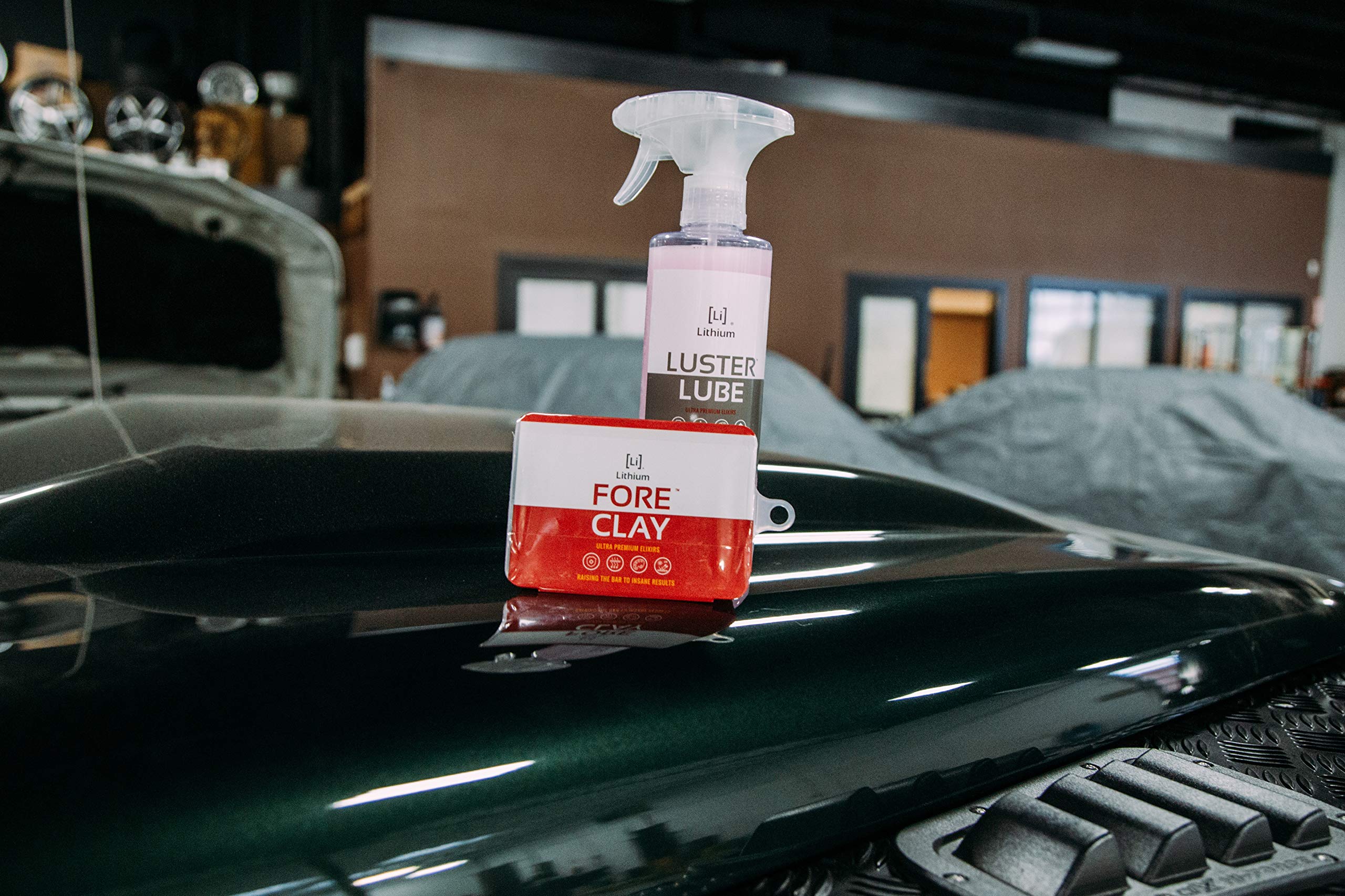 Fore Clay And Luster Lube - Clay Bar Kit, Auto Detailing Clay Bar For Cars, Trucks, Boats, Glass And Plastic. Includes Luster Lube Hydrophobic Lubricant.