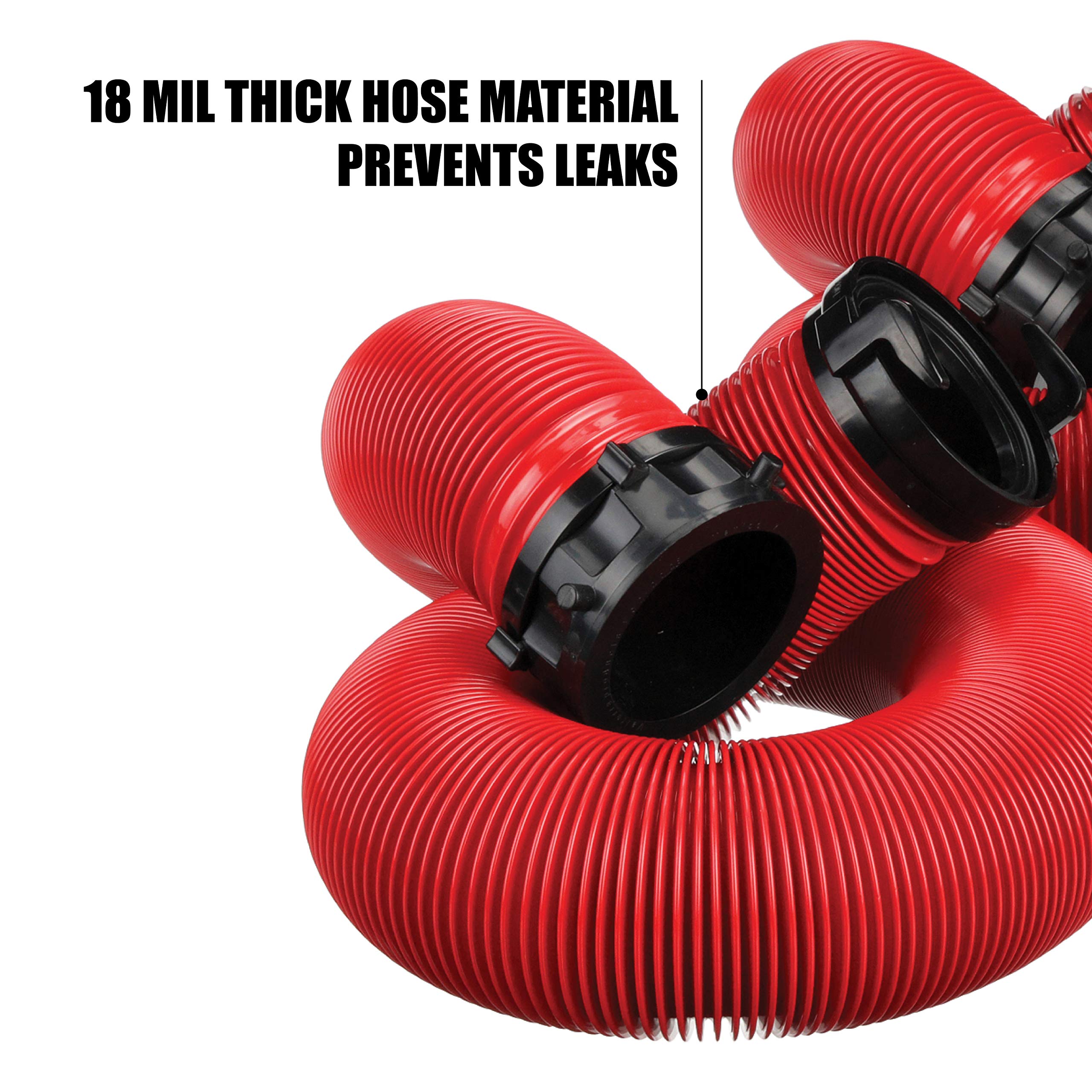 Valterra EZ Coupler 20-Foot RV Sewer Hose Kit for RV Camper, Includes 2 Attachable 10-Foot Hoses with Rotating Fittings and 90 D