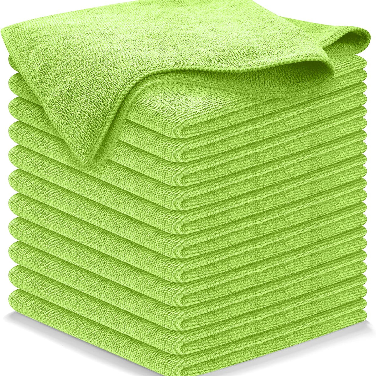 Usanooks Microfiber Cleaning Cloth Light Green - 12 Pcs 12.5''X12.5'' - High Per WBCARB0DBHSWDQP
