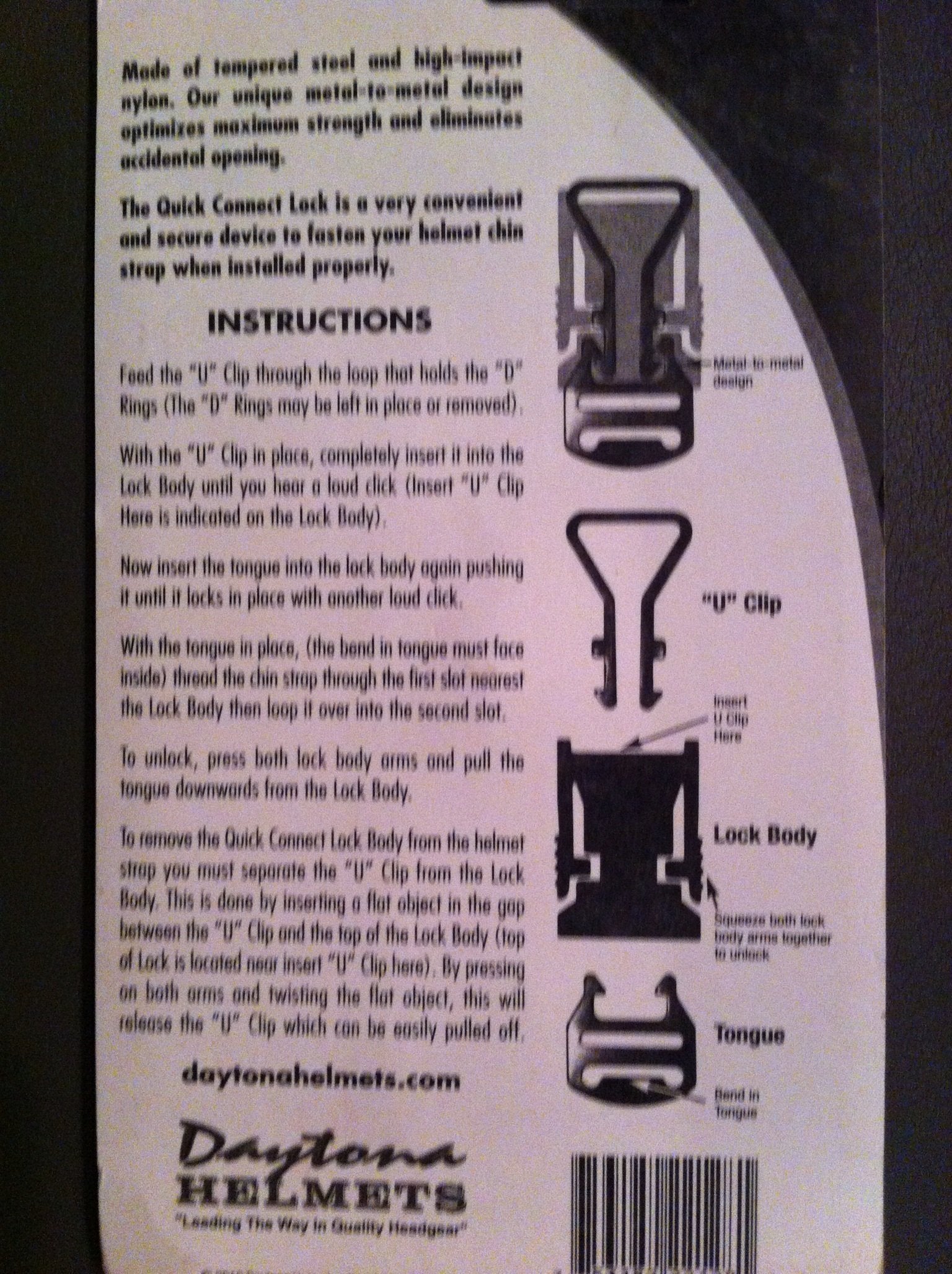 Daytona Helmets Quick Release Quick Connect Lock for Chin Strap