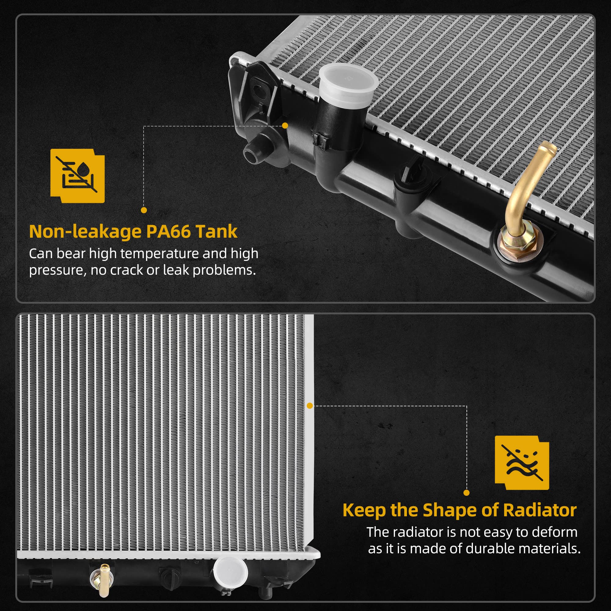 Dwvo Radiator Compatible With 1997-2001 Camry 2.2L L4, Compatible With 1999-2001 Solara 2.2L L4 4Cyl Dwrd1017