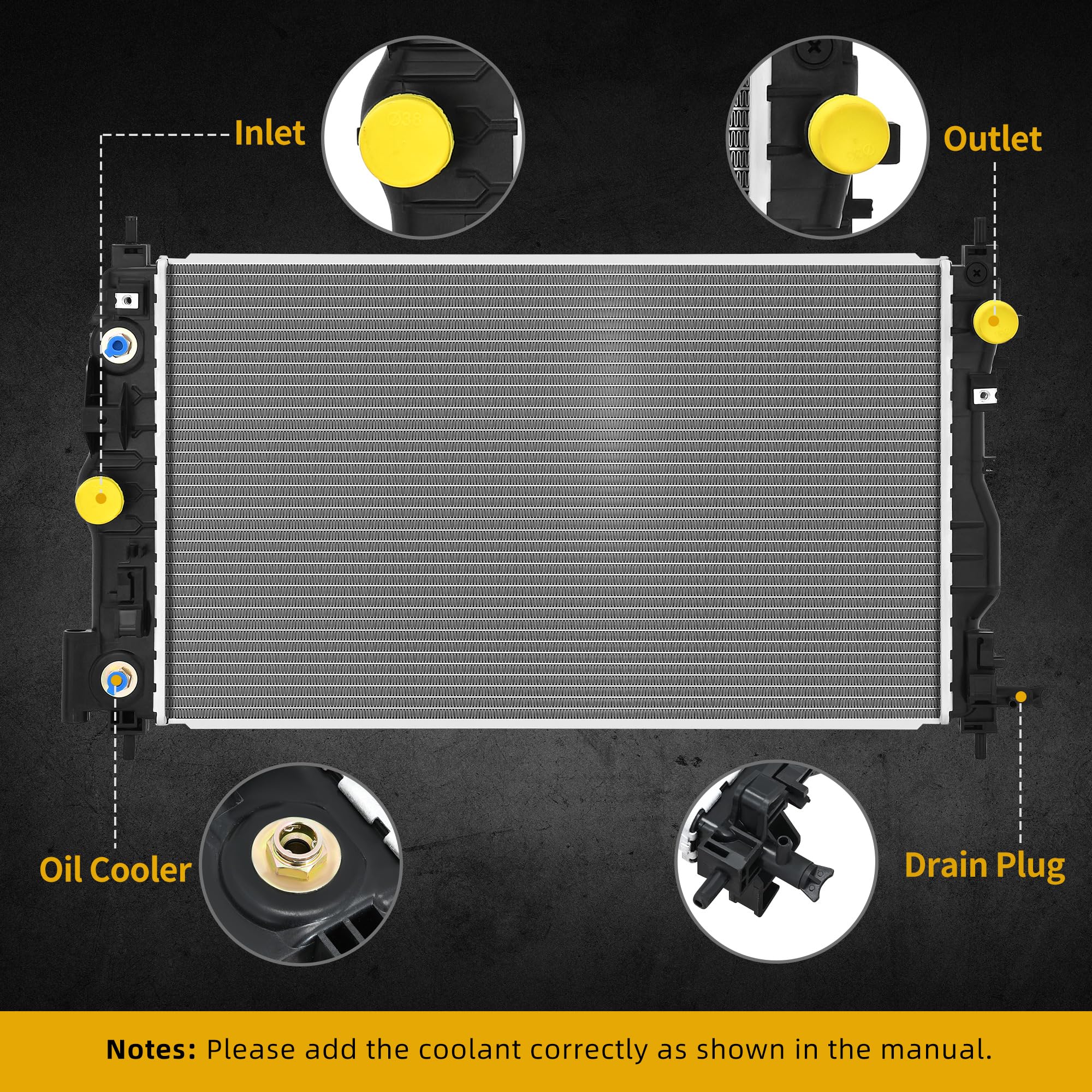 Dwvo Radiator Compatible With 2013 2014 Chevrolet Malibu 2014 2015 2016 Impala Limited 2014-2020 Impala 2010 Buick Allure 2010-2
