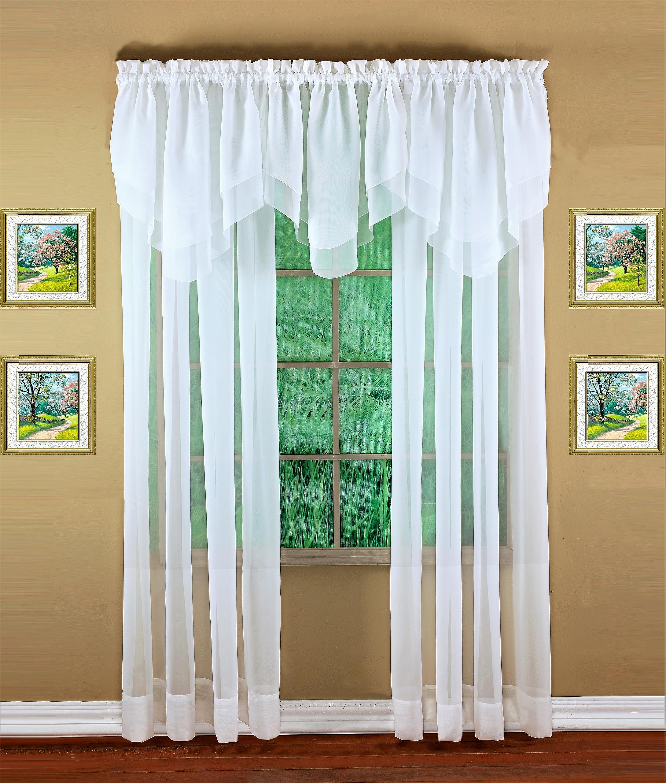 Today'S Curtain Emelia Original Voile Ascot 25'', White, 40'' W X 25'' L