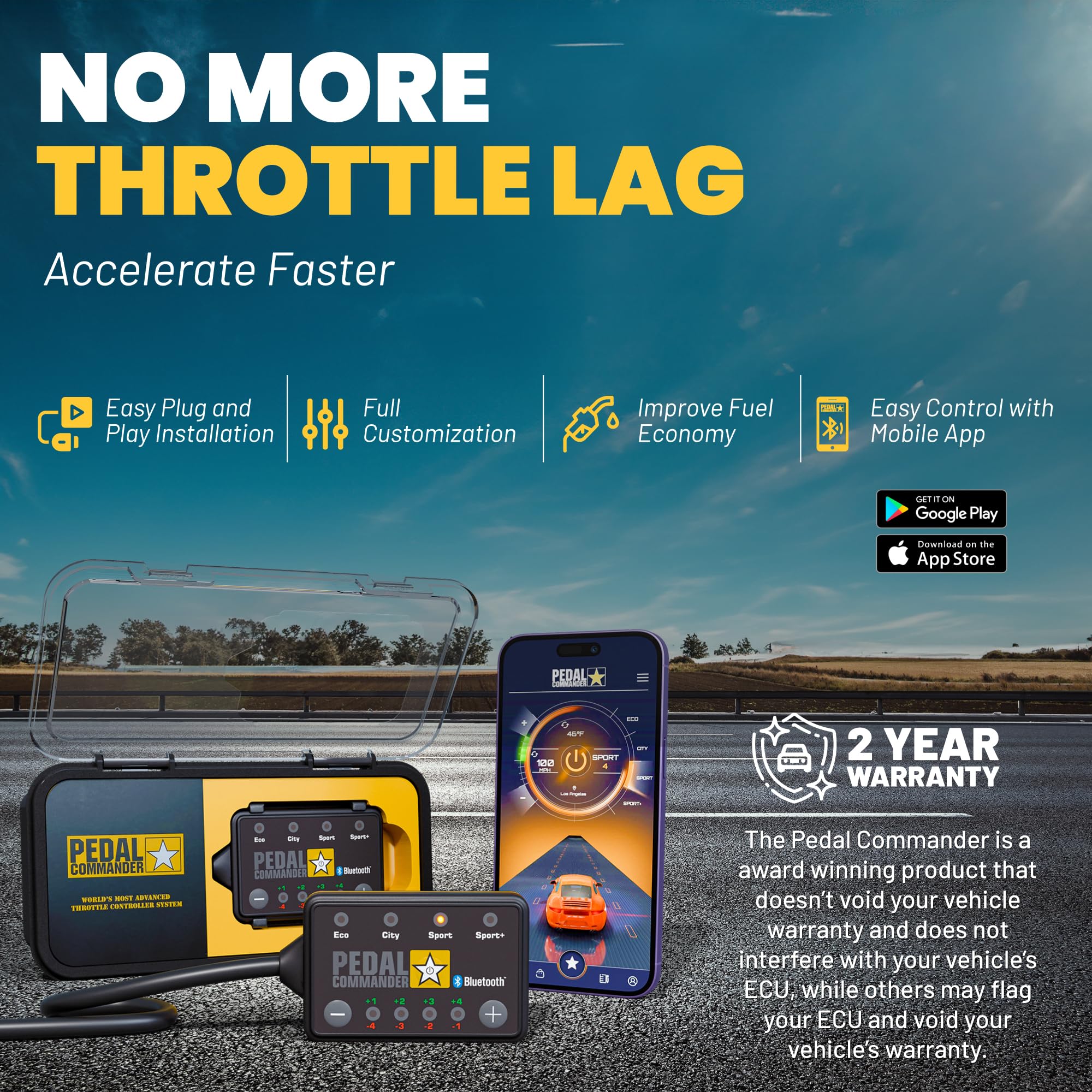 Pedal Commander For Ford F-550 2011-2025 Throttle Response Controller Fits: 3Rd,4Th Gen, Xl, Xlt, King Ranch, Lariat, Limited, P