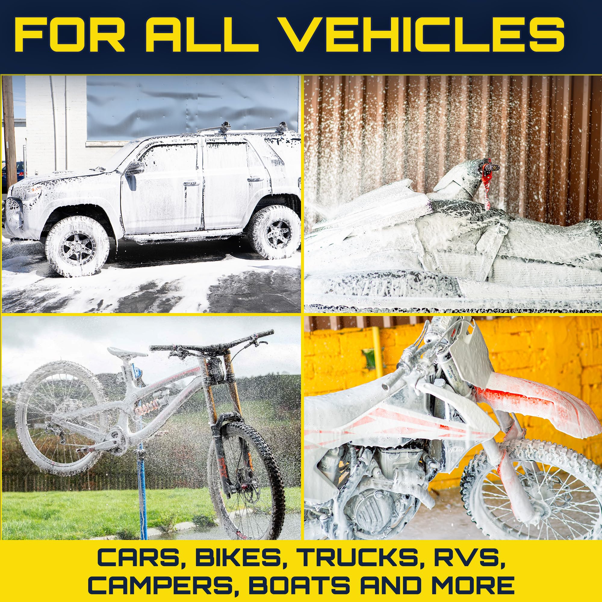 Clean Car Usa Foam King™ Car Wash Foam Gun, Garden Hose Attachment For Thick Snow Foam, Soap Sprayer For Scratch-Free Auto Detailing, High-Pressure Cannon For Trucks, Motorcycles & More