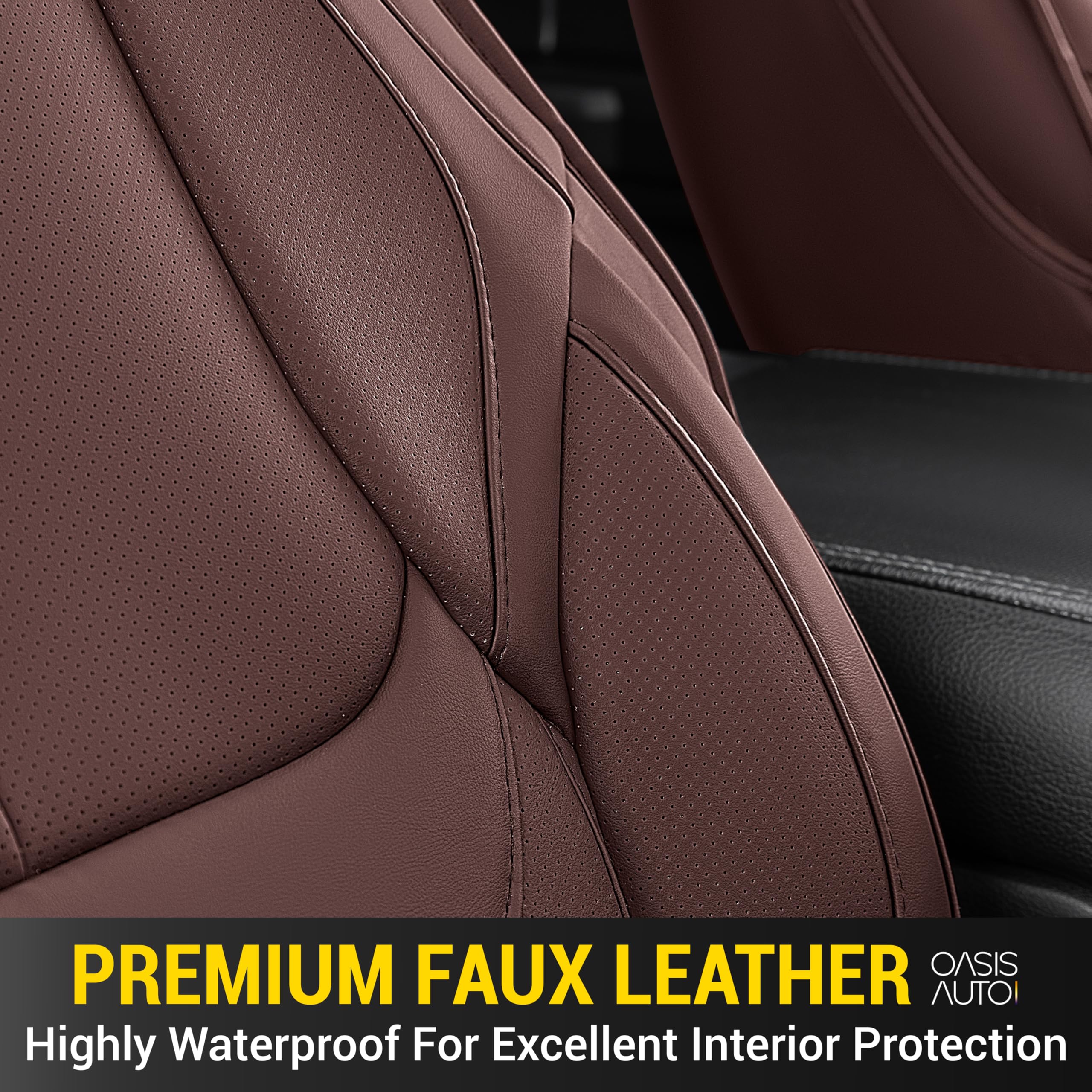 OASIS AUTO Custom Fit Seat Covers Compatible with Ford F-150 2009-2014 SuperCrew/Extended/Regular Cab, Waterproof Faux Leather T