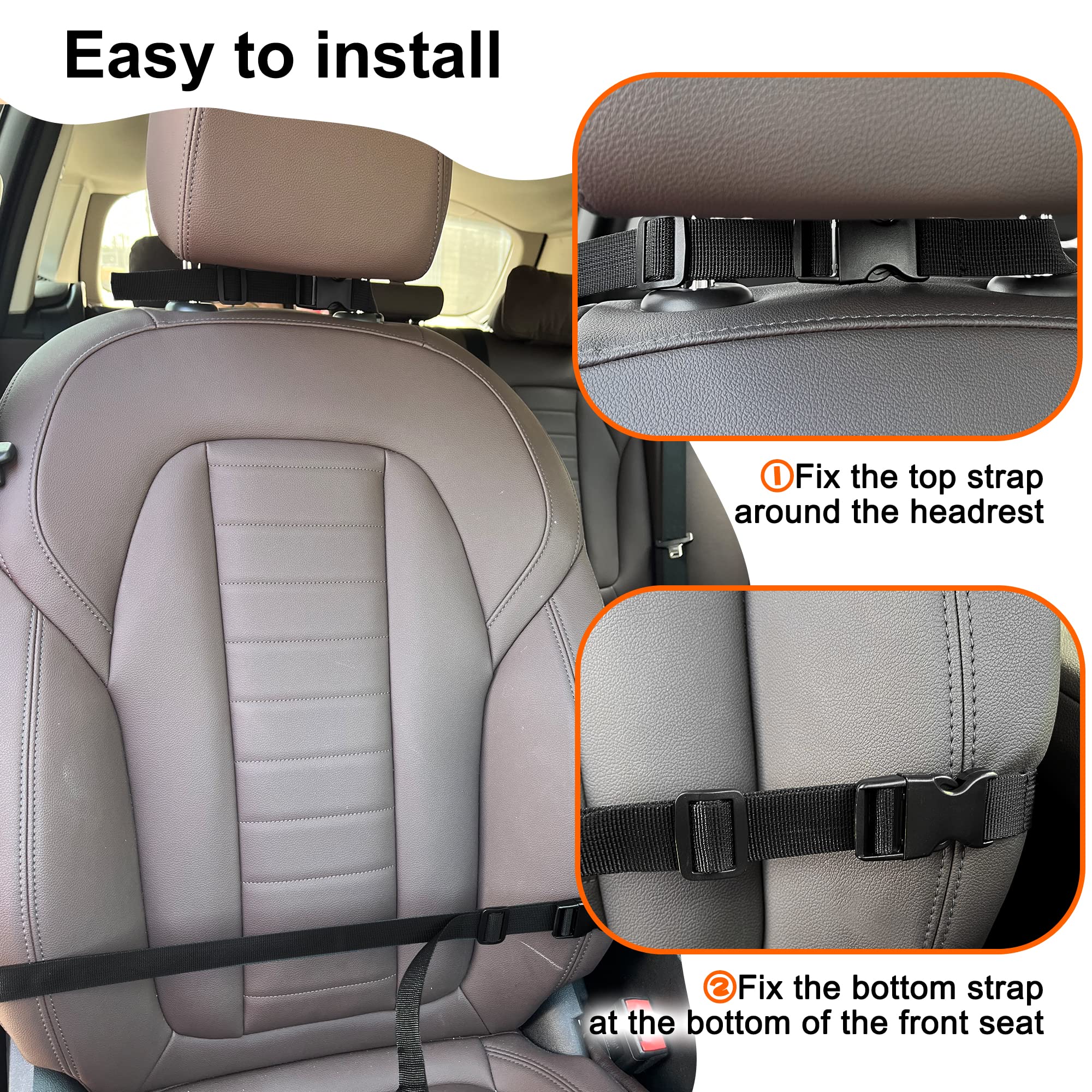 Mydays 2 Pack Tactical Seat Back Gun Rack, Camo Front Seat Gun Organizer With Molle Panel Vehicle Gun Holder For Hunting Rifles/Shotguns (Black)