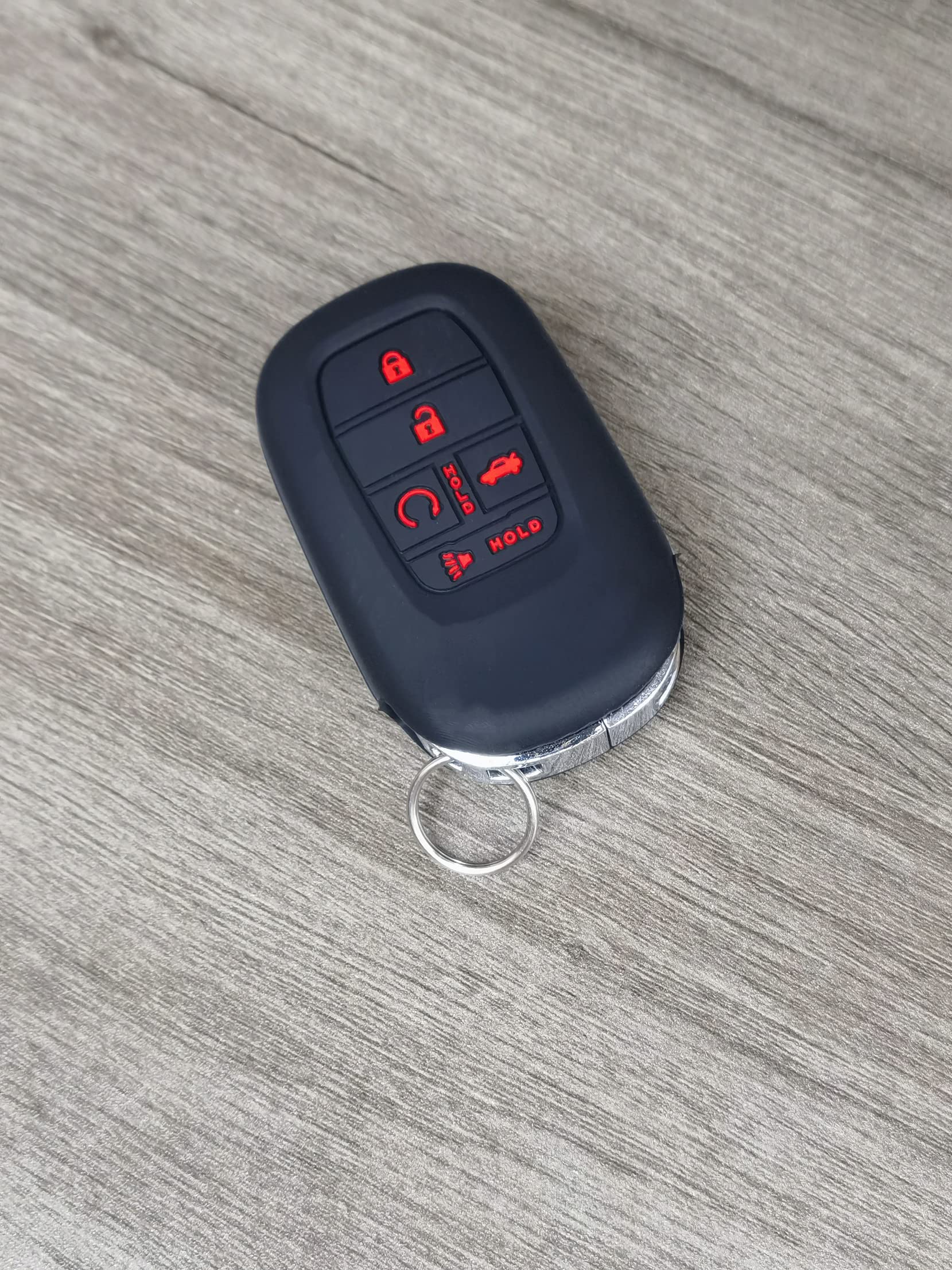 Runzuie 2Pcs 5 Buttons Silicone Smart Key Fob Cover For 2022 2023 Honda Accord Civic Pilot Hr-V Cr-V Sport Si Ex Ex-L Touring (B