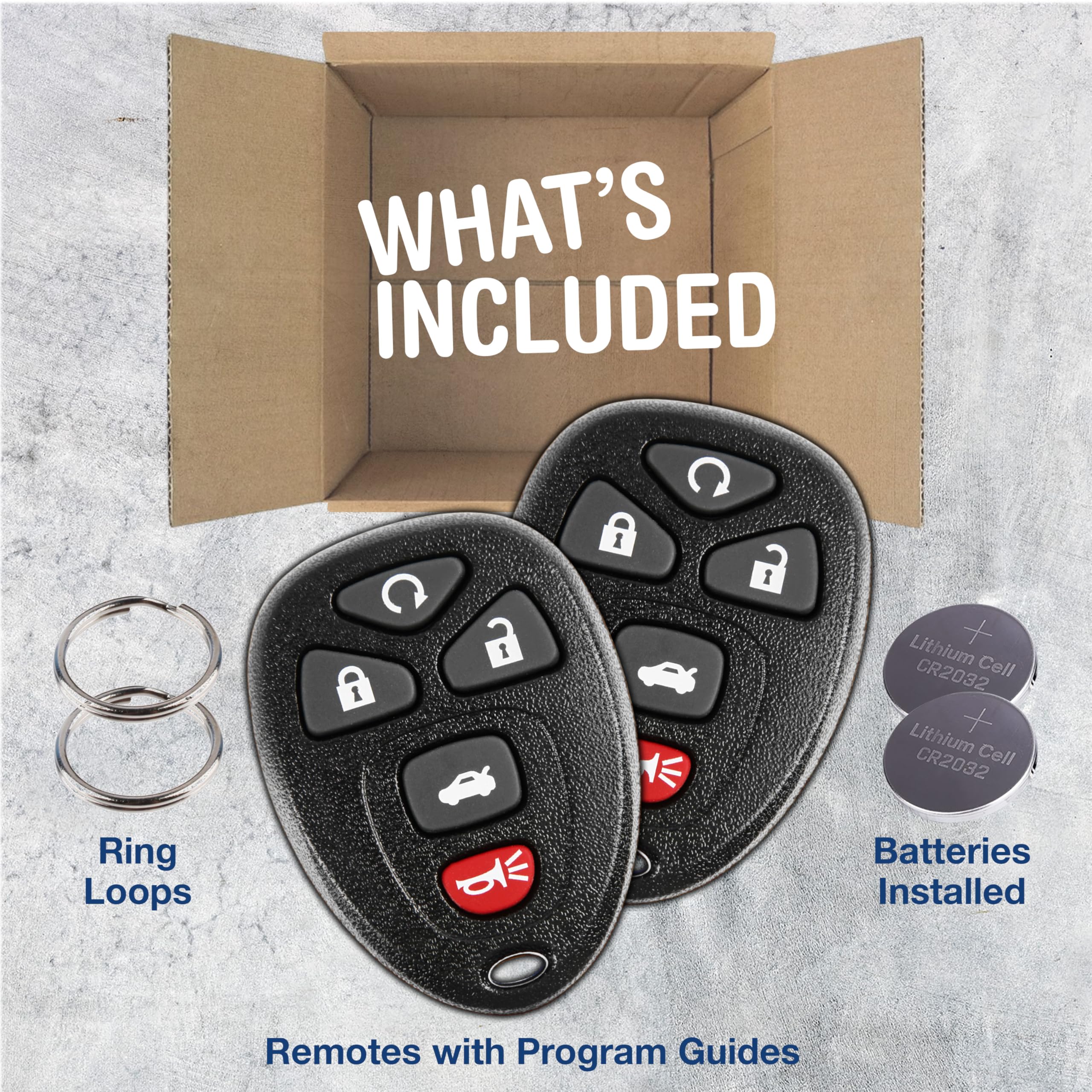 Keylessoption Keyless Entry Remote Start Control Car Key Fob Replacement For 22733524 (Pack Of 2)