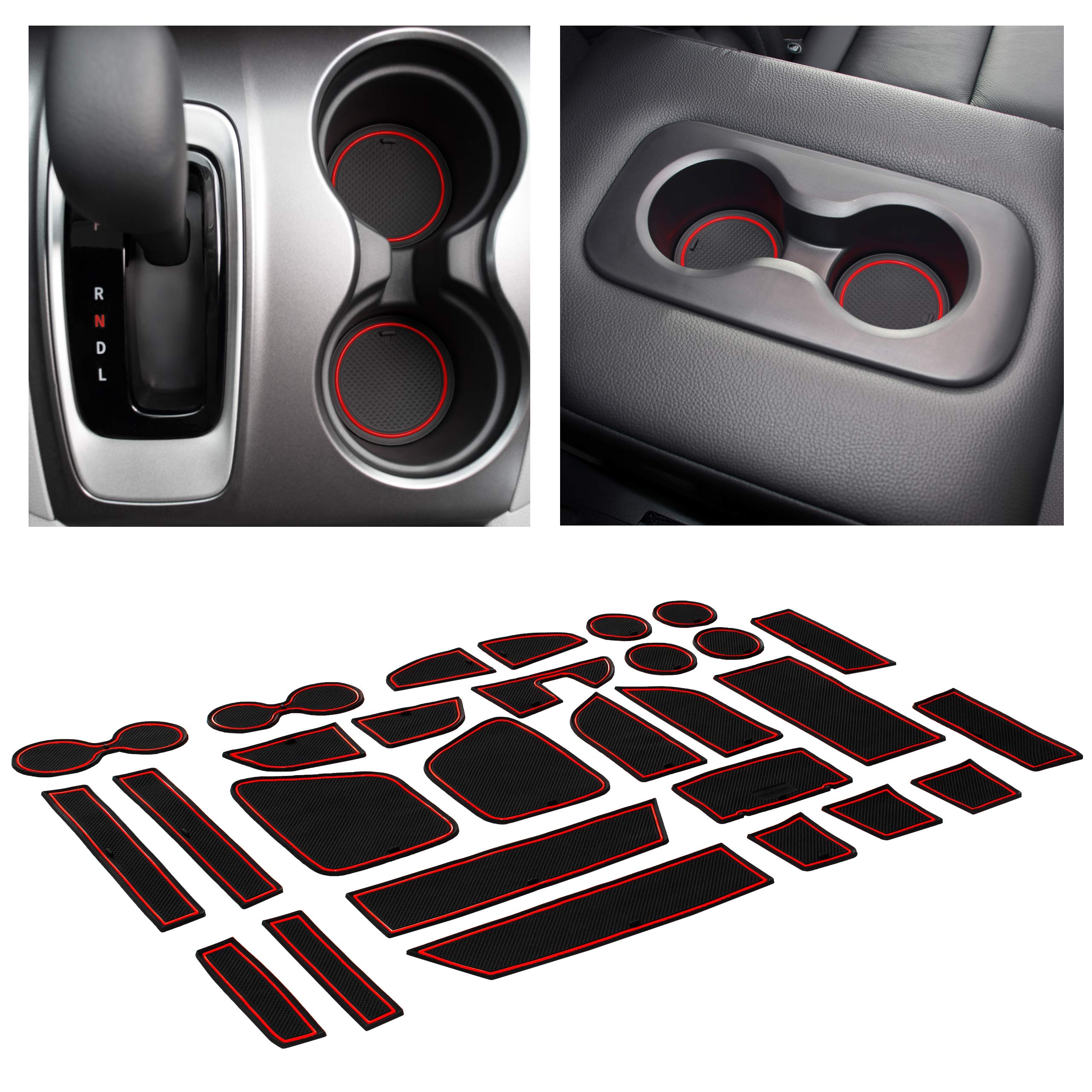 Cupholderhero Fits Honda Passport 2019-2023 Accessories - Premium Custom Non-Slip Anti-Dust Cup Holder Inserts, Center Console L