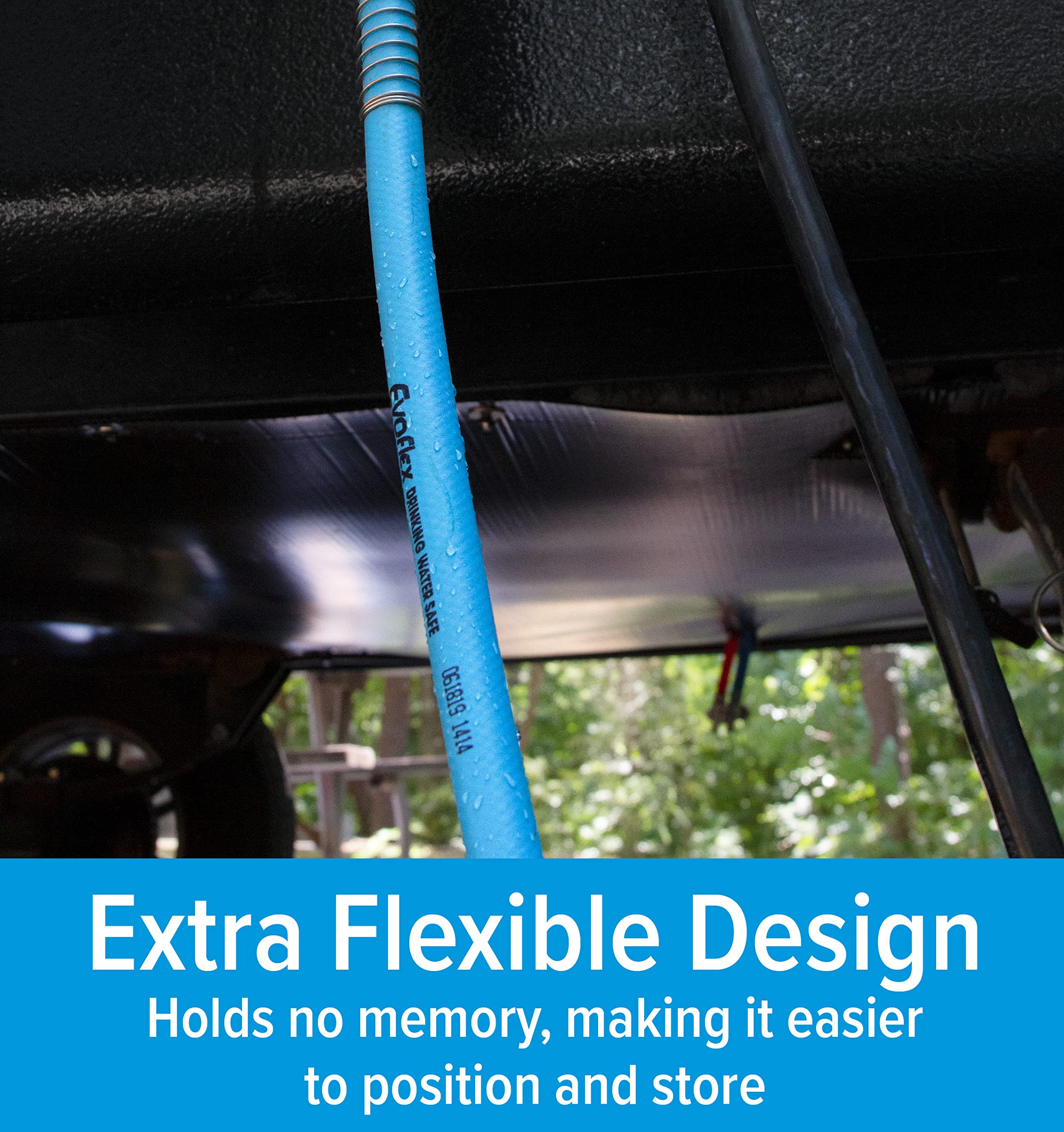 Camco Evoflex 4-Ft Water Hose - Rv Drinking Water Hose Contains No Lead, No Bpa & No Phthalate - Flexible Design W/Stainless Ste