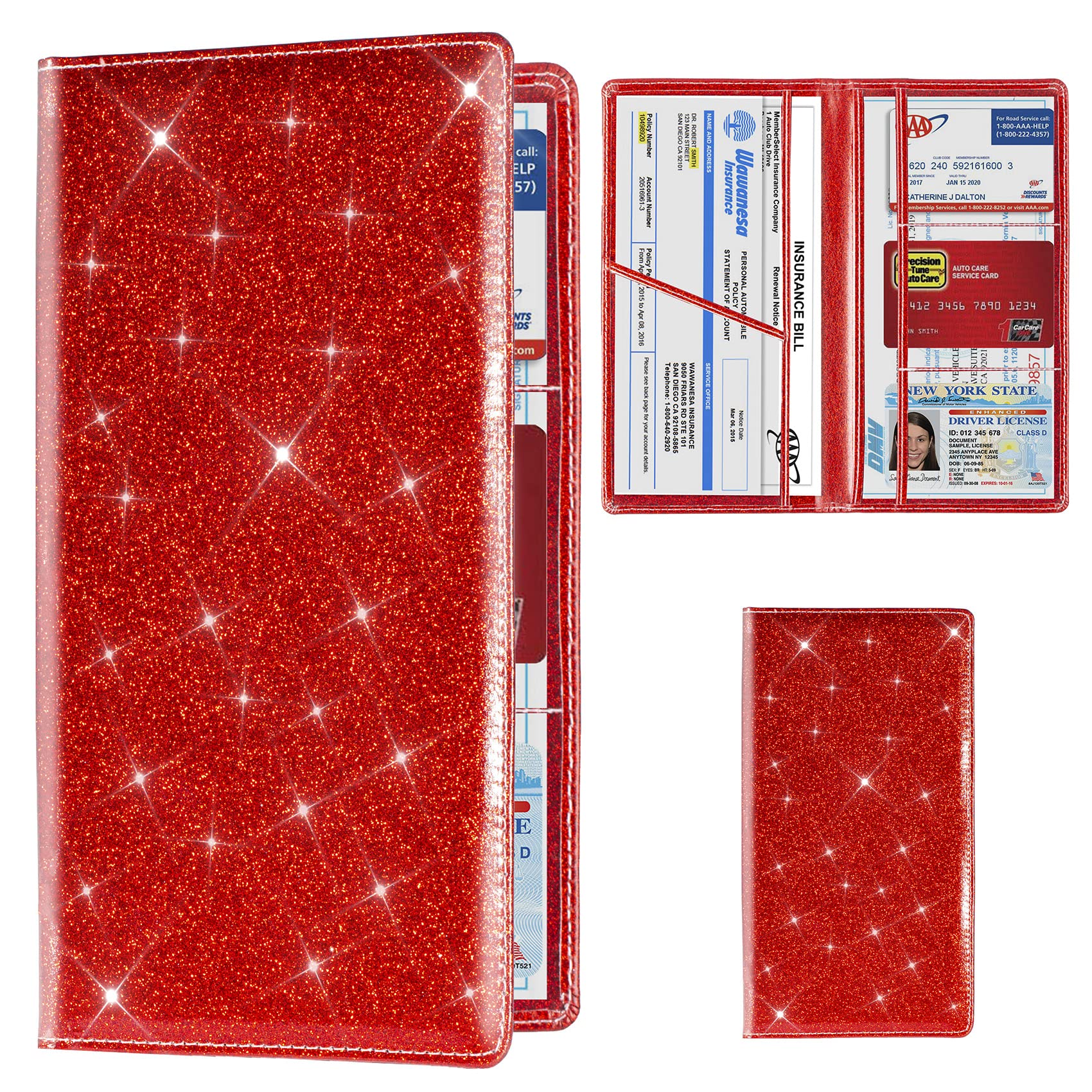 Toursuit Car Registration And Insurance Card Holder, Vehicle License Document Glove Box Compartment Organizer, Interior Car Acce