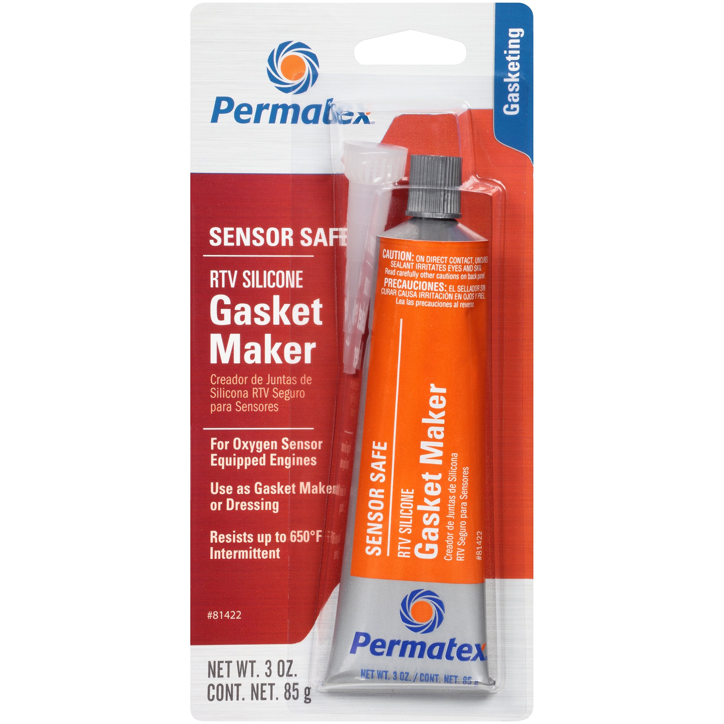Permatex 81422-12Pk Sensor-Safe High-Temp Rtv Silicone Gasket Maker, 3 Oz. (Pack Of 12)
