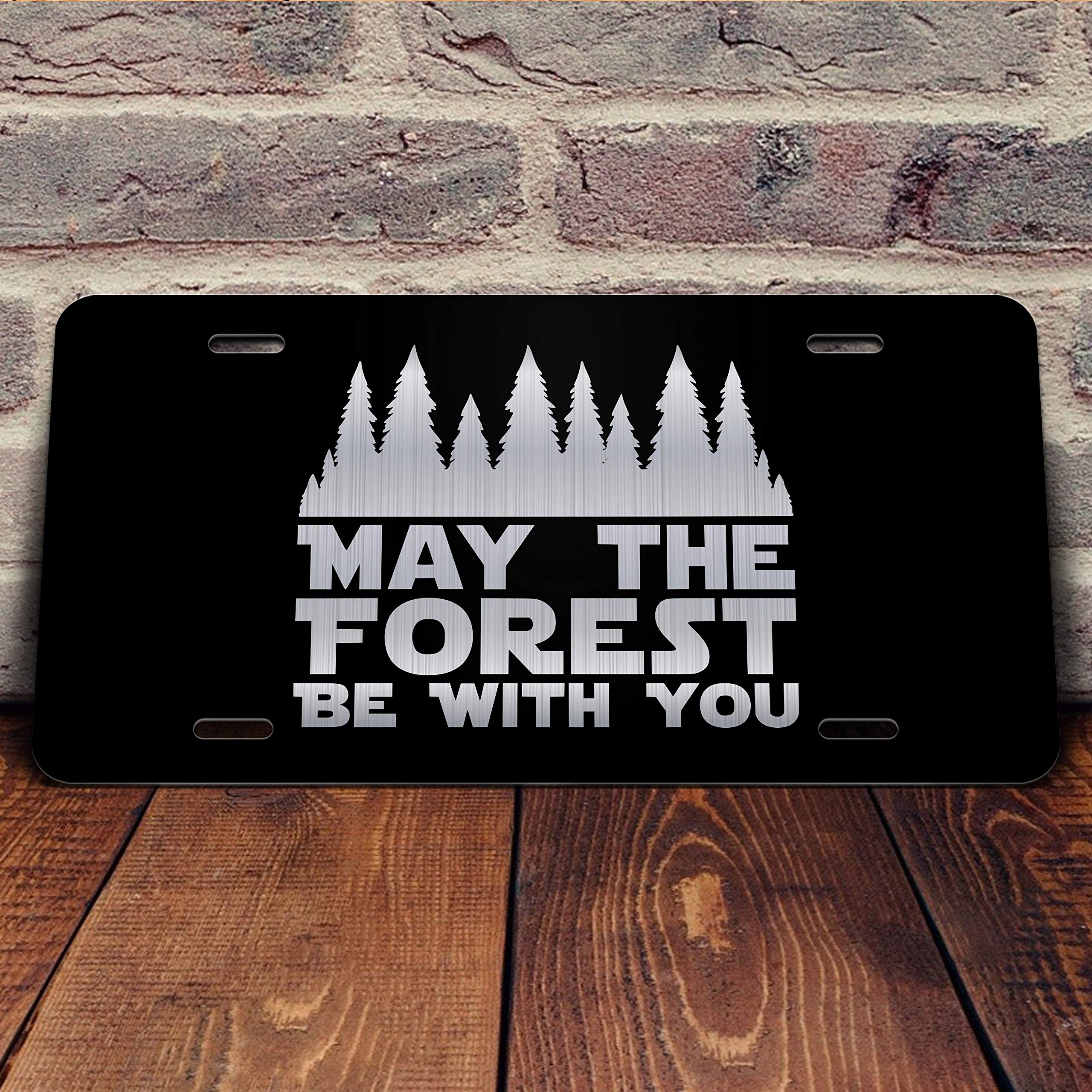 May The Forest Be With You Vanity Front License Plate Tag Kce316