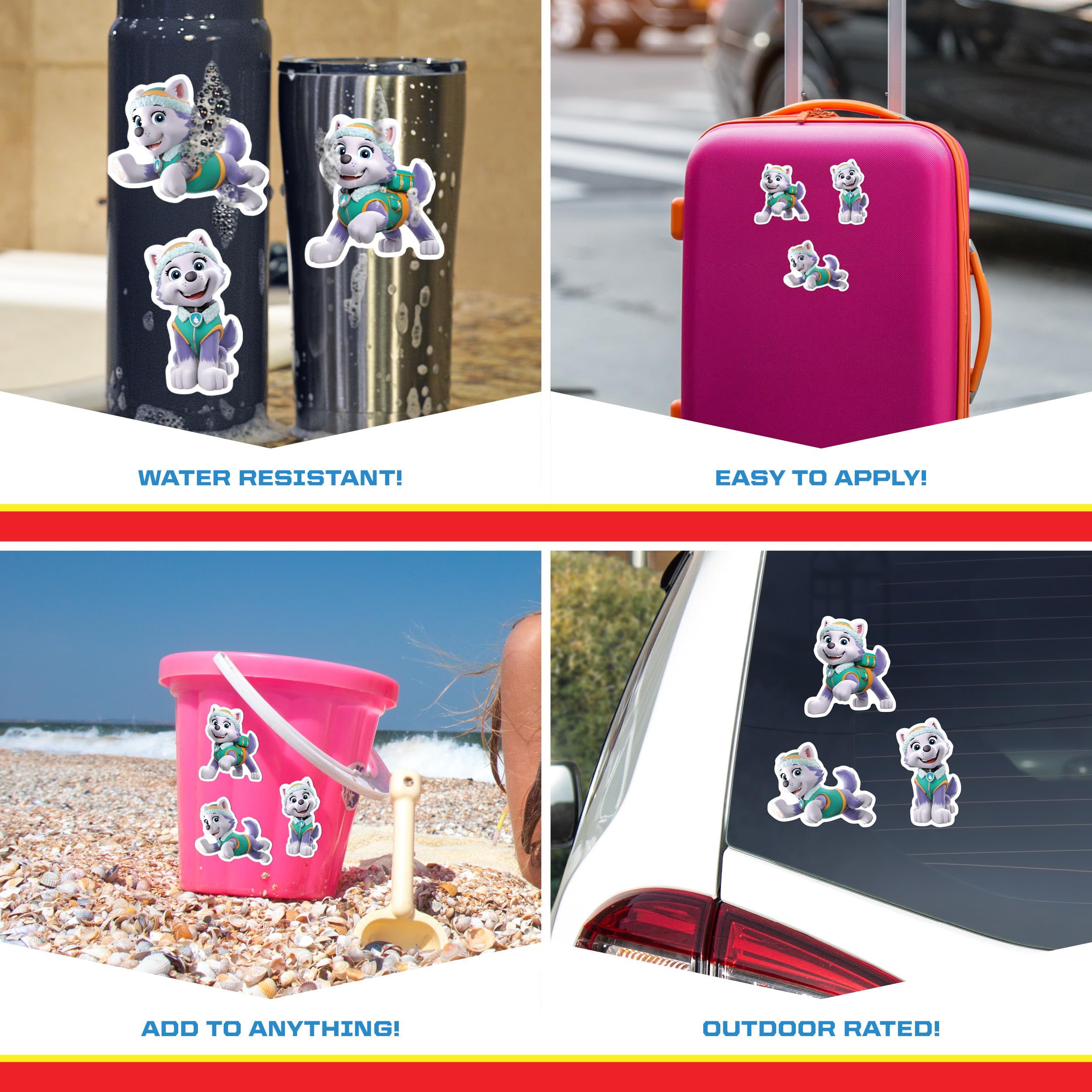 Paw Patrol Everest Decals - Set Of 3 Vinyl Stickers For Kids And Adults - Vinyl Decals For Laptop, Tumbler, Water Bottle, Vehicl