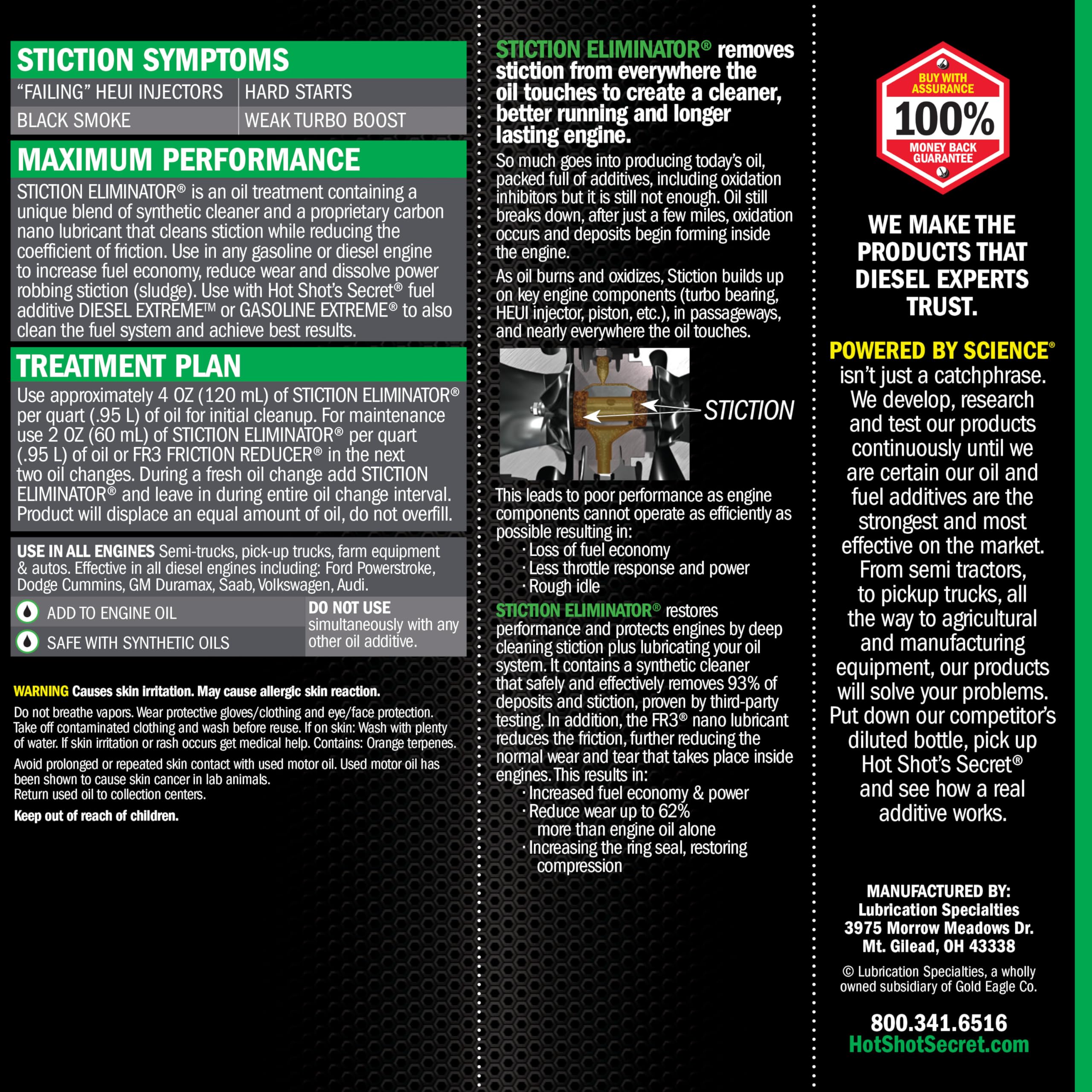 Hot Shot'S Secret Hss64Z Original Stiction Eliminator 64 Fluid Ounce Bottle, Green