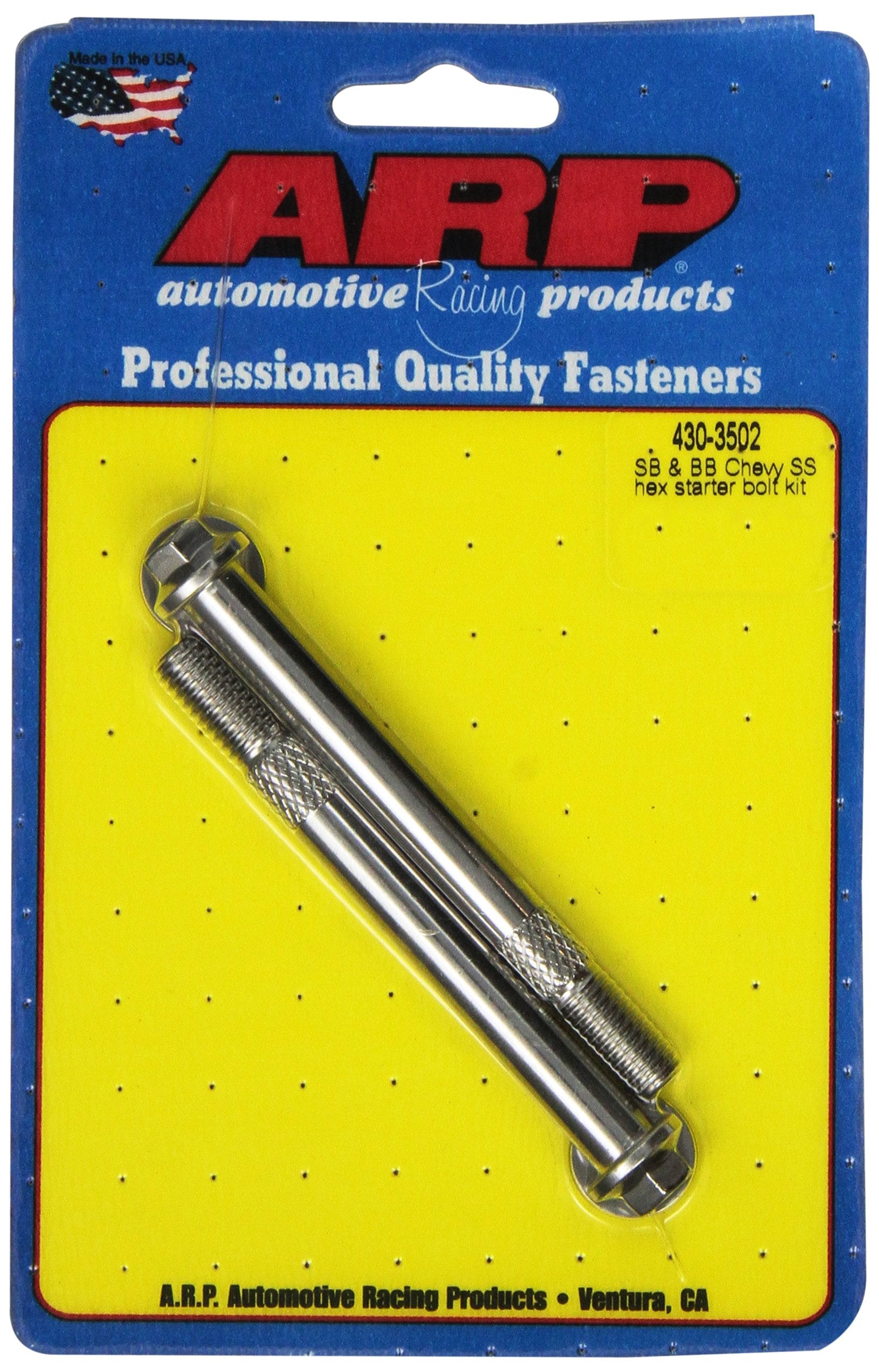 Arp 4303502 Starter Bolt Kit, Stainless Steel With Hex Style Heads, For Select Chevrolet Applications