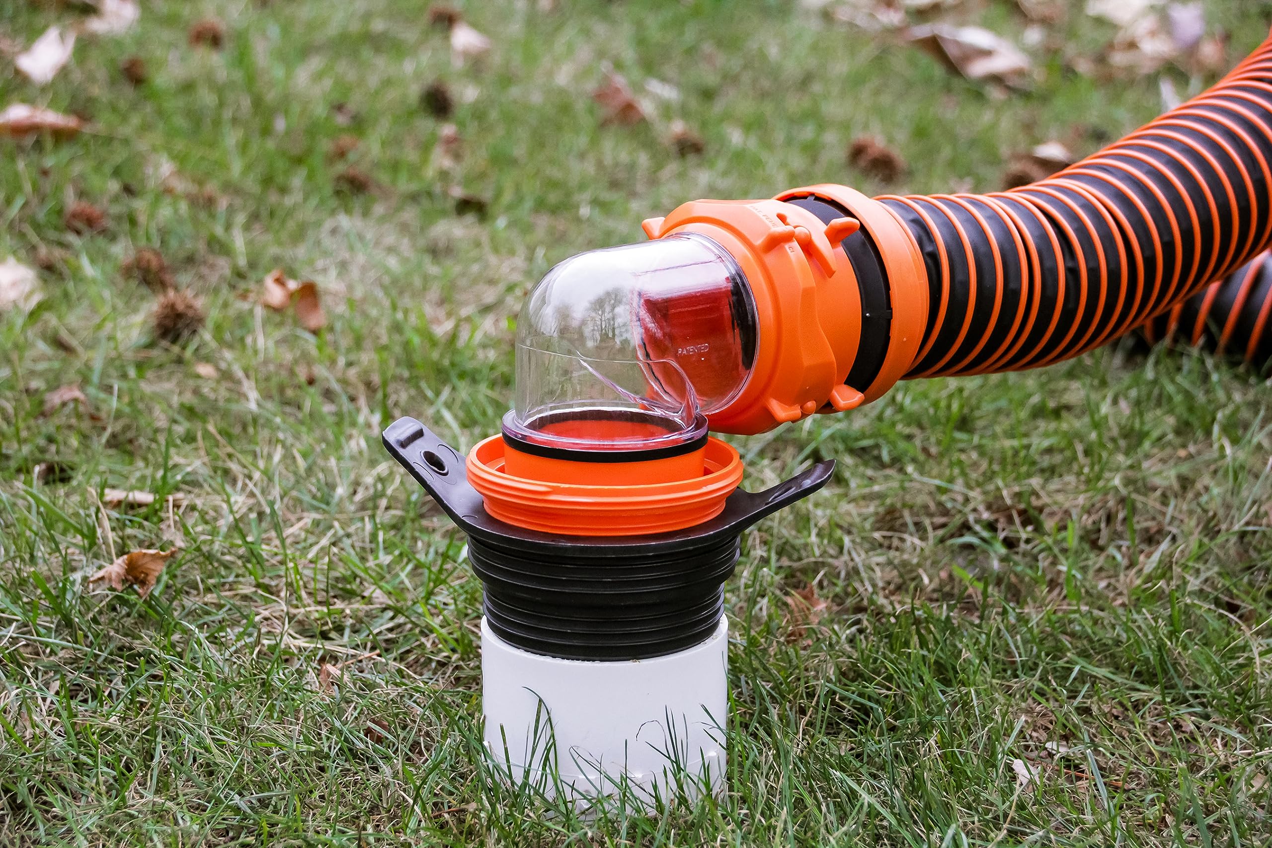 Camco Flexible 3-In-1 Sewer Adapter Hose Seal -Flexible Fitting That Makes Connection To A Sewer Inlet Simple And Less Hands On!