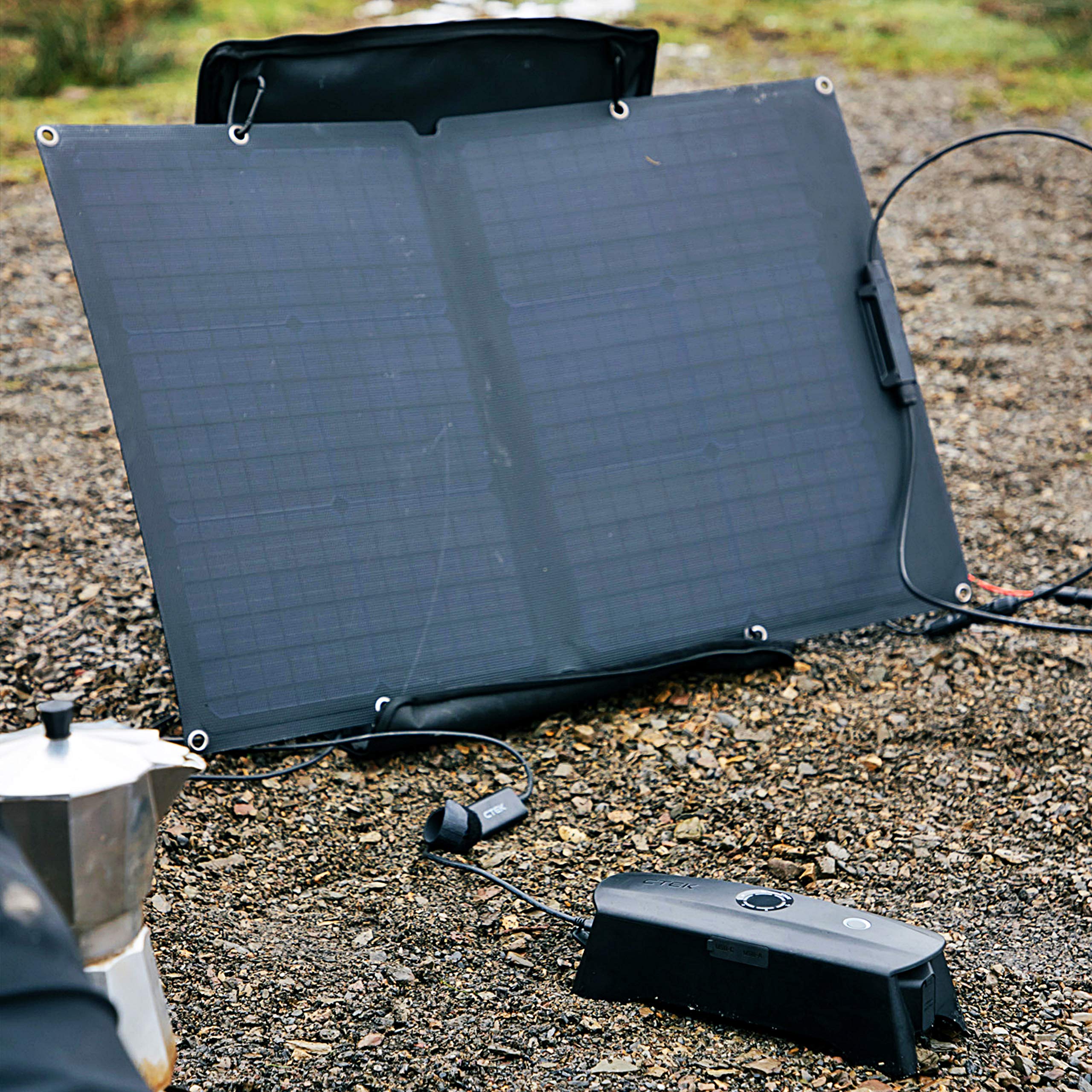 Ctek Solar Panel Charge Kit 40-463 - Charges The Cs Free Portable Vehicle Battery Charger, Black