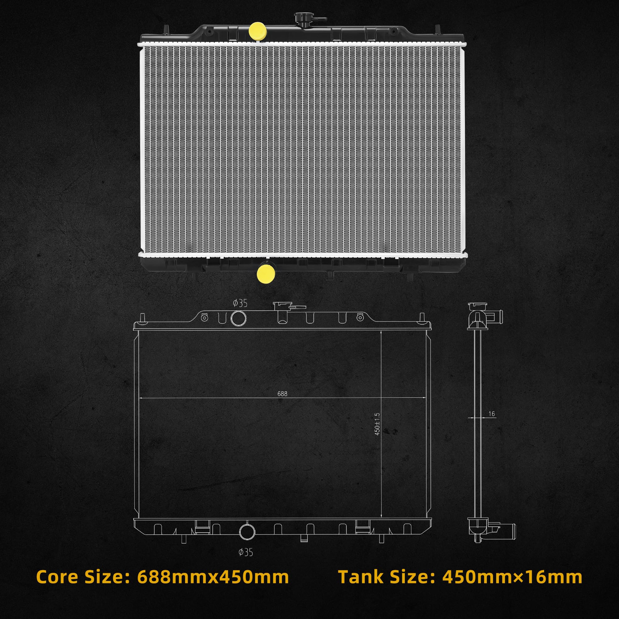 Dwvo Radiator Compatible With 2002 2003 2004 2005 2006 Altima Base S Sl 2.5L L4