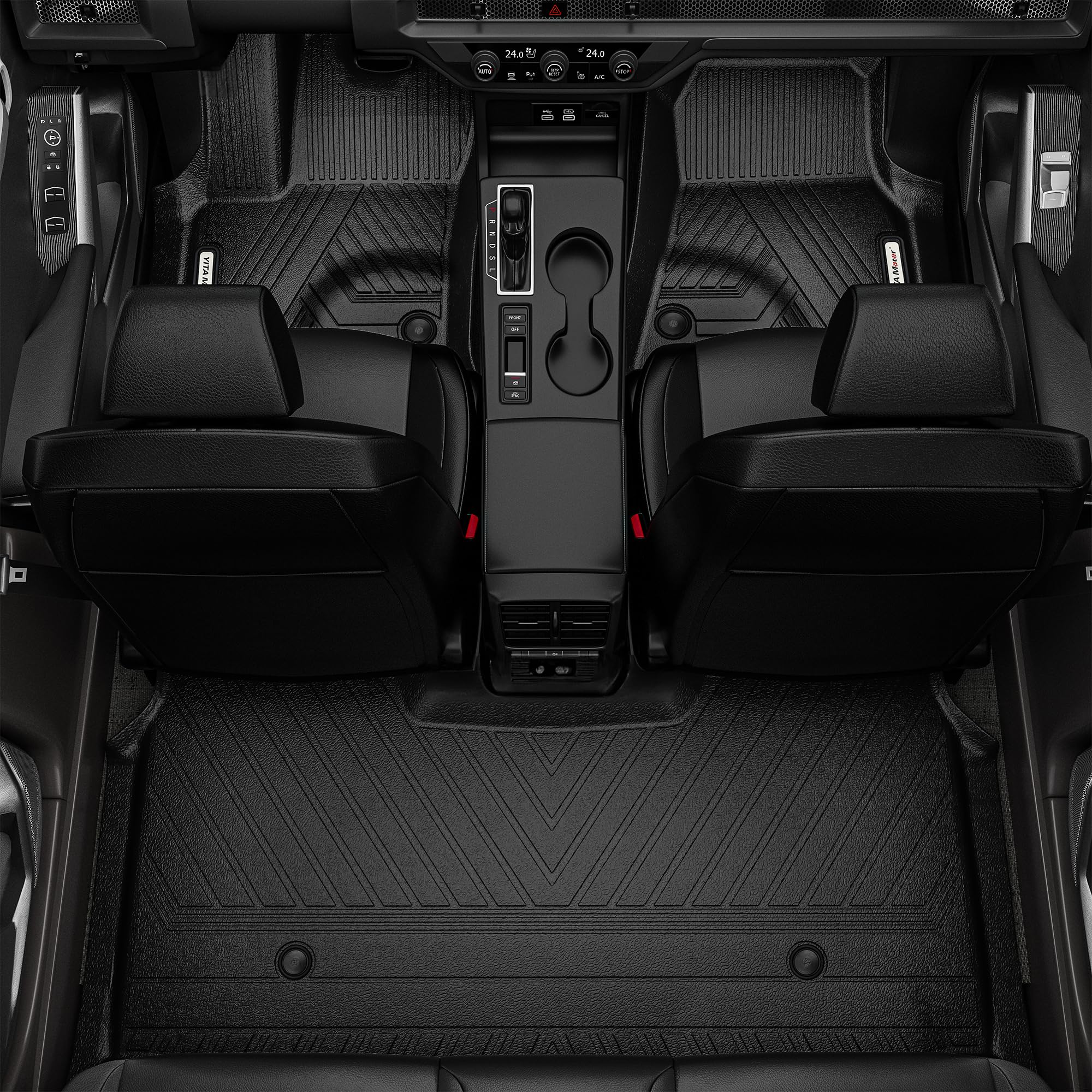 YITAMOTOR Floor Mats Fits for 2025 Ram 1500 Quad Cab 1st Row Bench Seat, All Weather TPE Custom Fit Car Mats Ram 1500 Floor Line