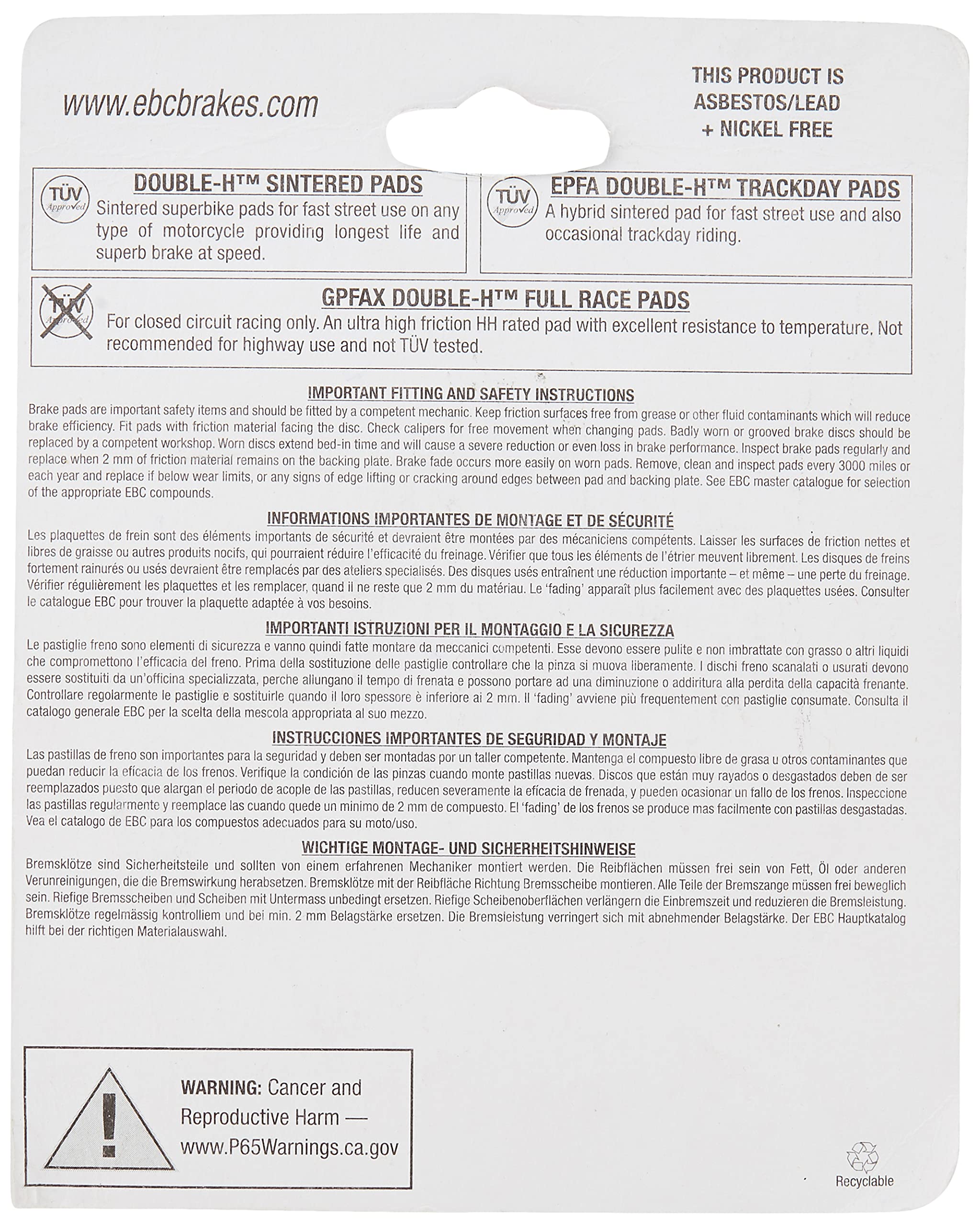 Ebc Brakes Fa142Hh Disc Brake Pad Set, Black