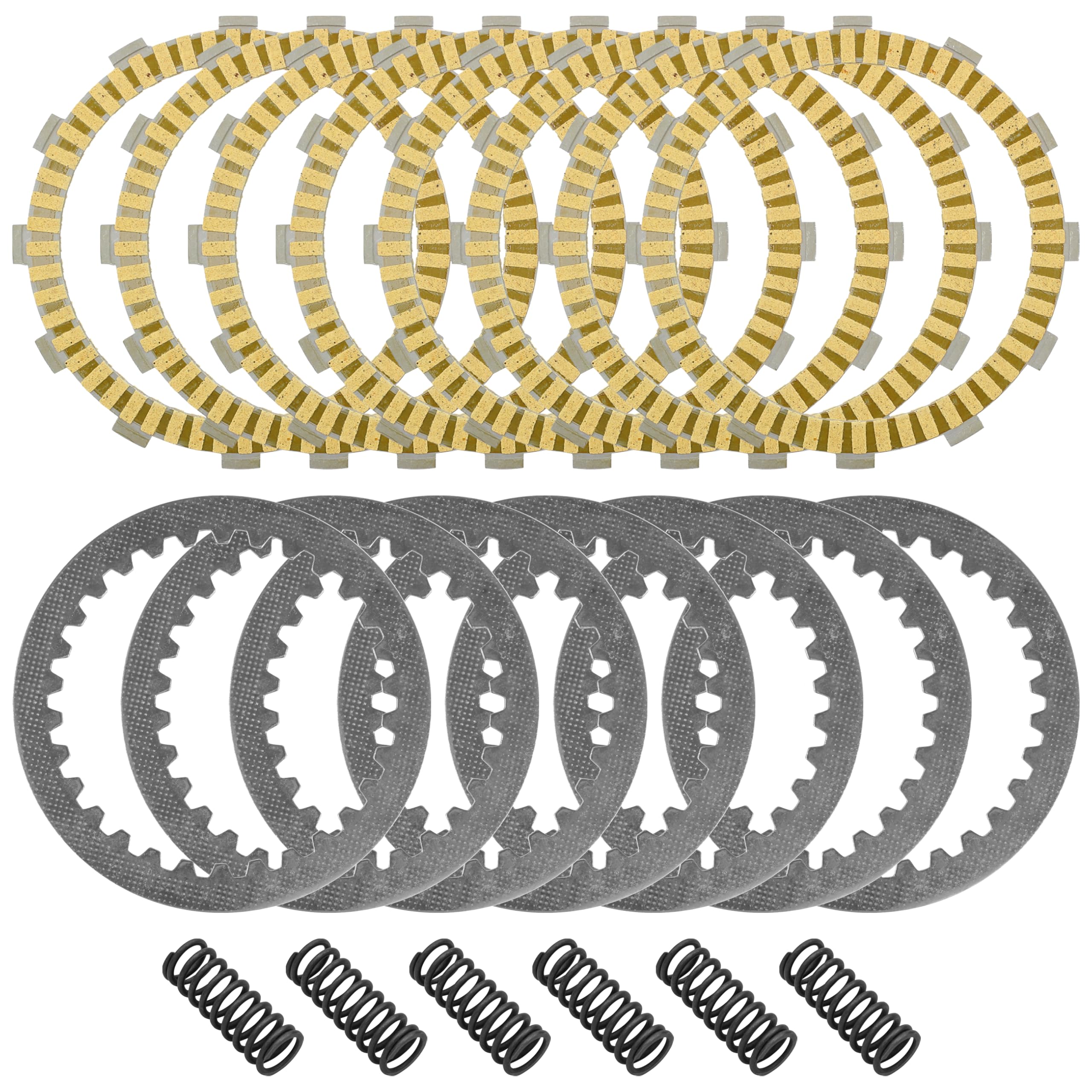 Caltric Clutch Friction Steel Plates and Springs Kit Compatible with Honda VTX1800 2002 2003 2004 2005 2006 2007 2008
