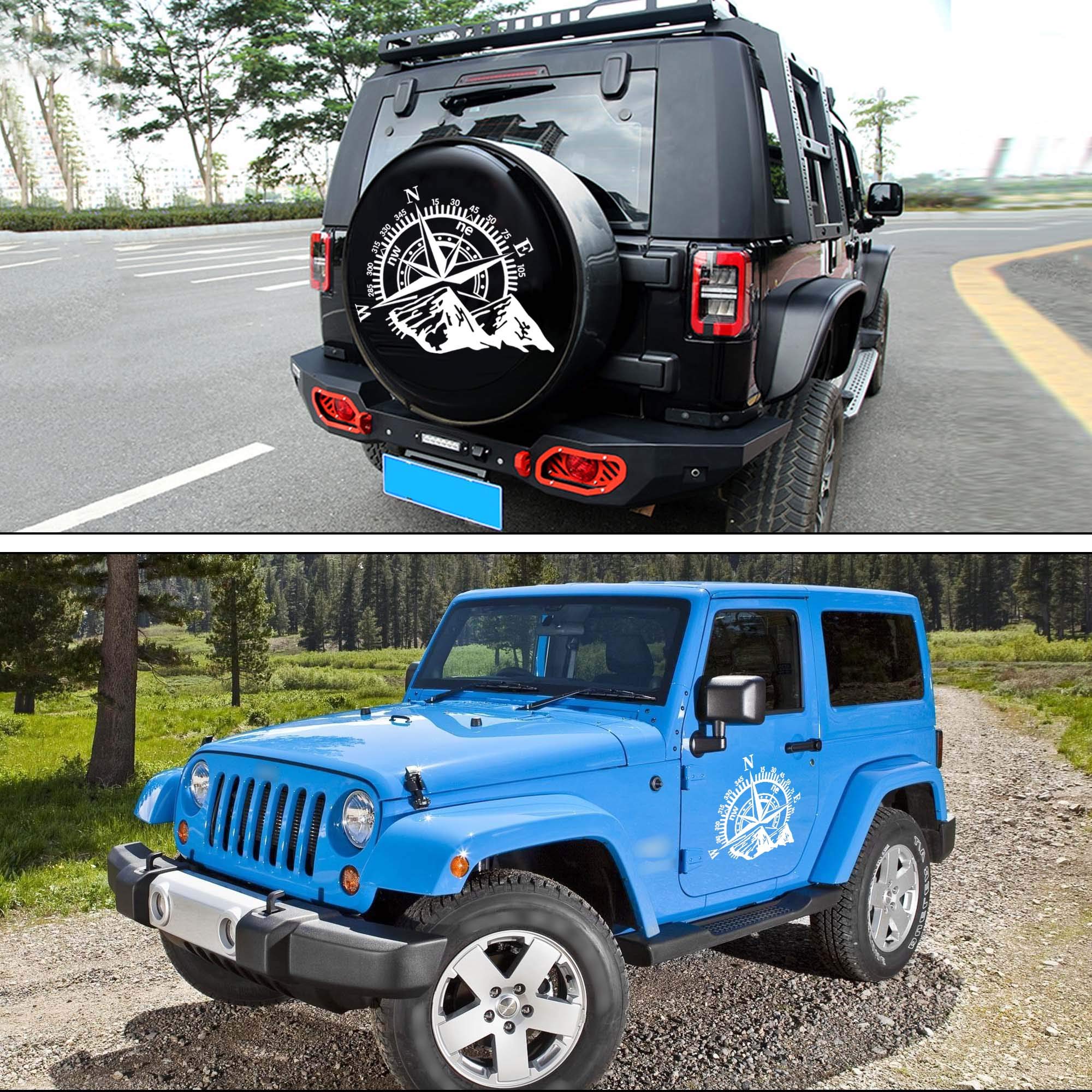 TOMALL 21''x17.3'' Mountain Compass Stickers Decal for Car Hood Auto Compass Graphics Stickers for SUV Off-Road Vehicles Car Bod