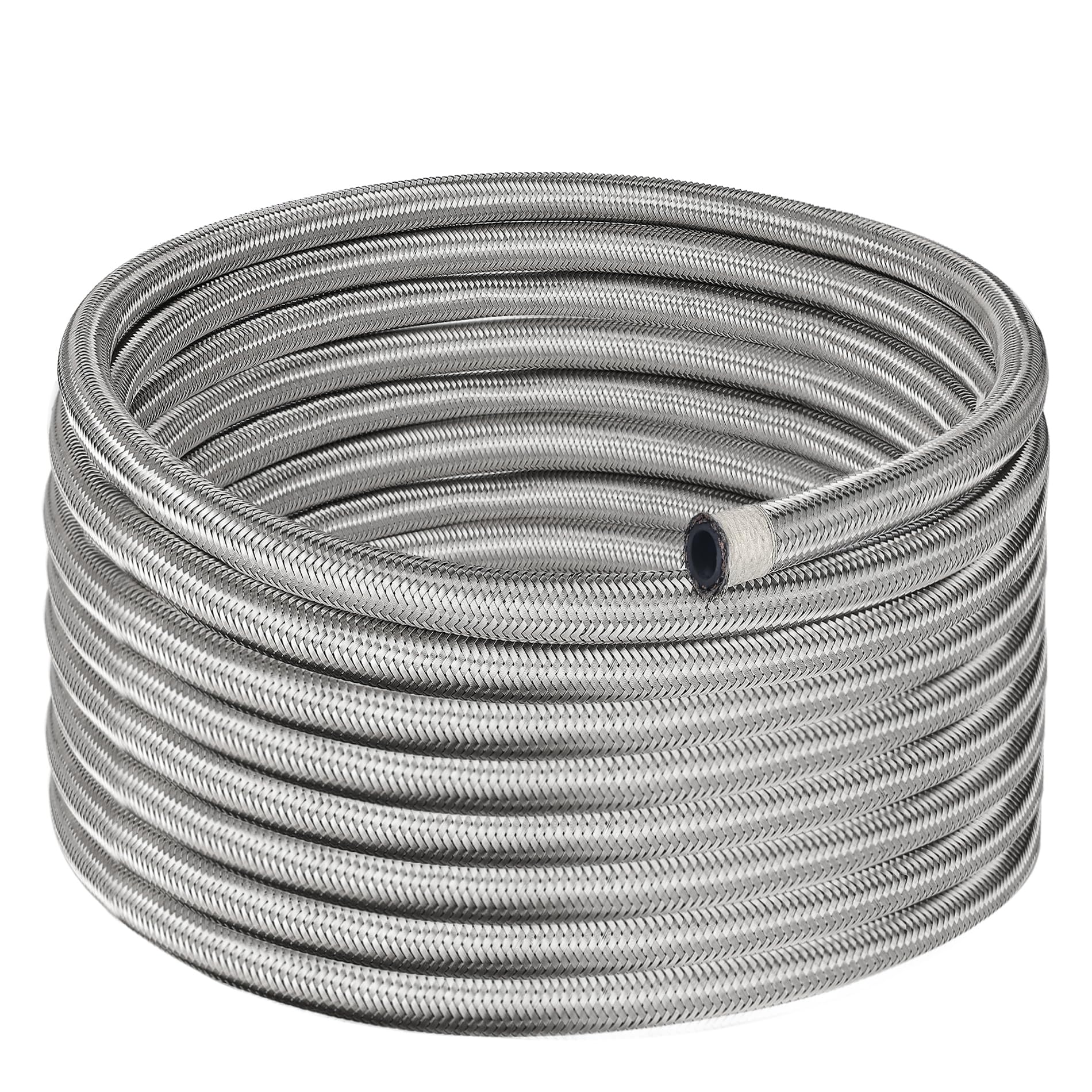Evil Energy 8An Fuel Line, An8 Braided Fuel Hose Nylon Cpe 10Ft Silver