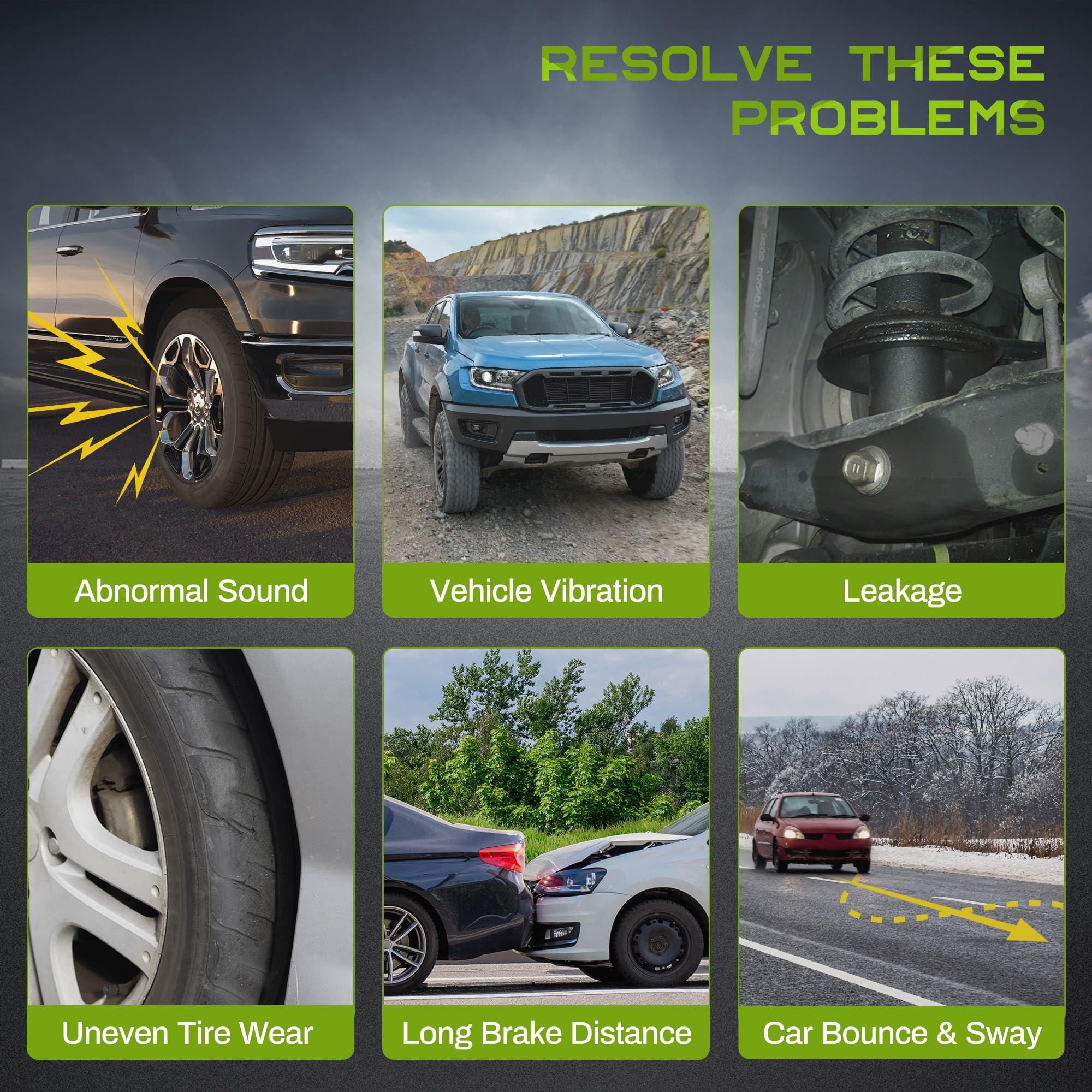 Autosaver88 Rear Load Shocks And Strut Compatible With 1999-2007 Chevy Silverado 1500, 1999-2007 Gmc Sierra 1500 Rwd